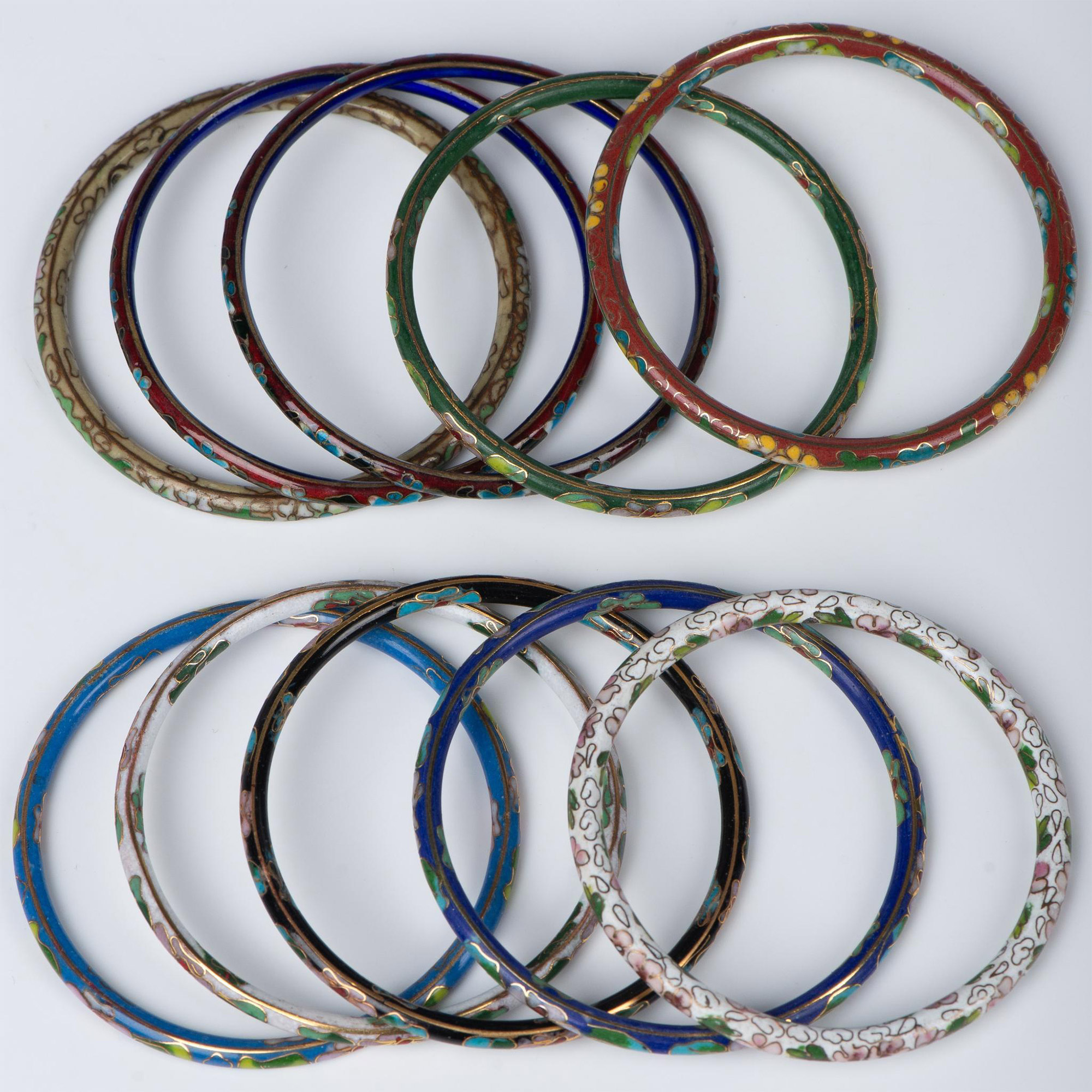 10pc Cloisonne Bangle Bracelet Set - Image 3 of 3