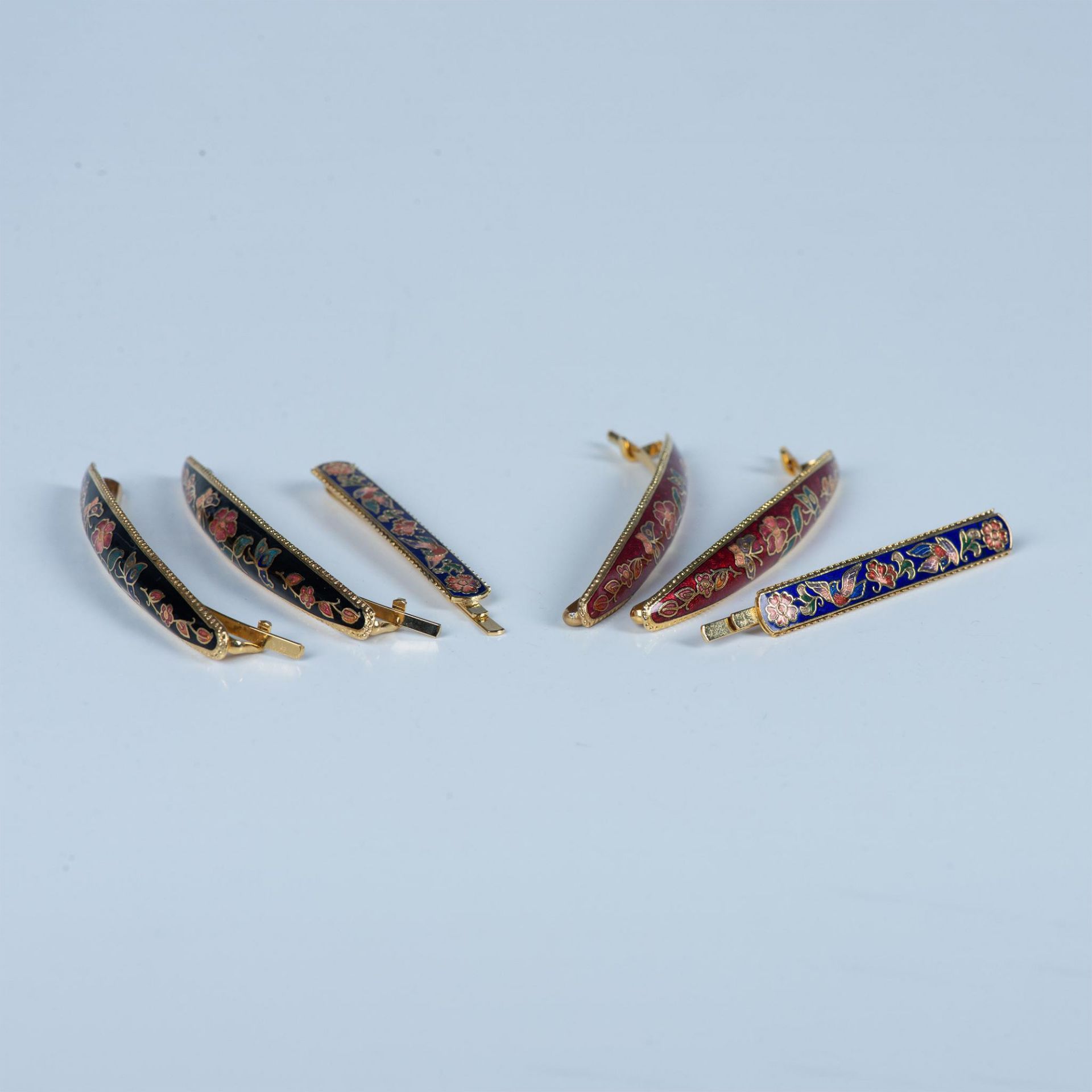 3 Pair of Cloisonne Hair Barrettes - Image 2 of 6