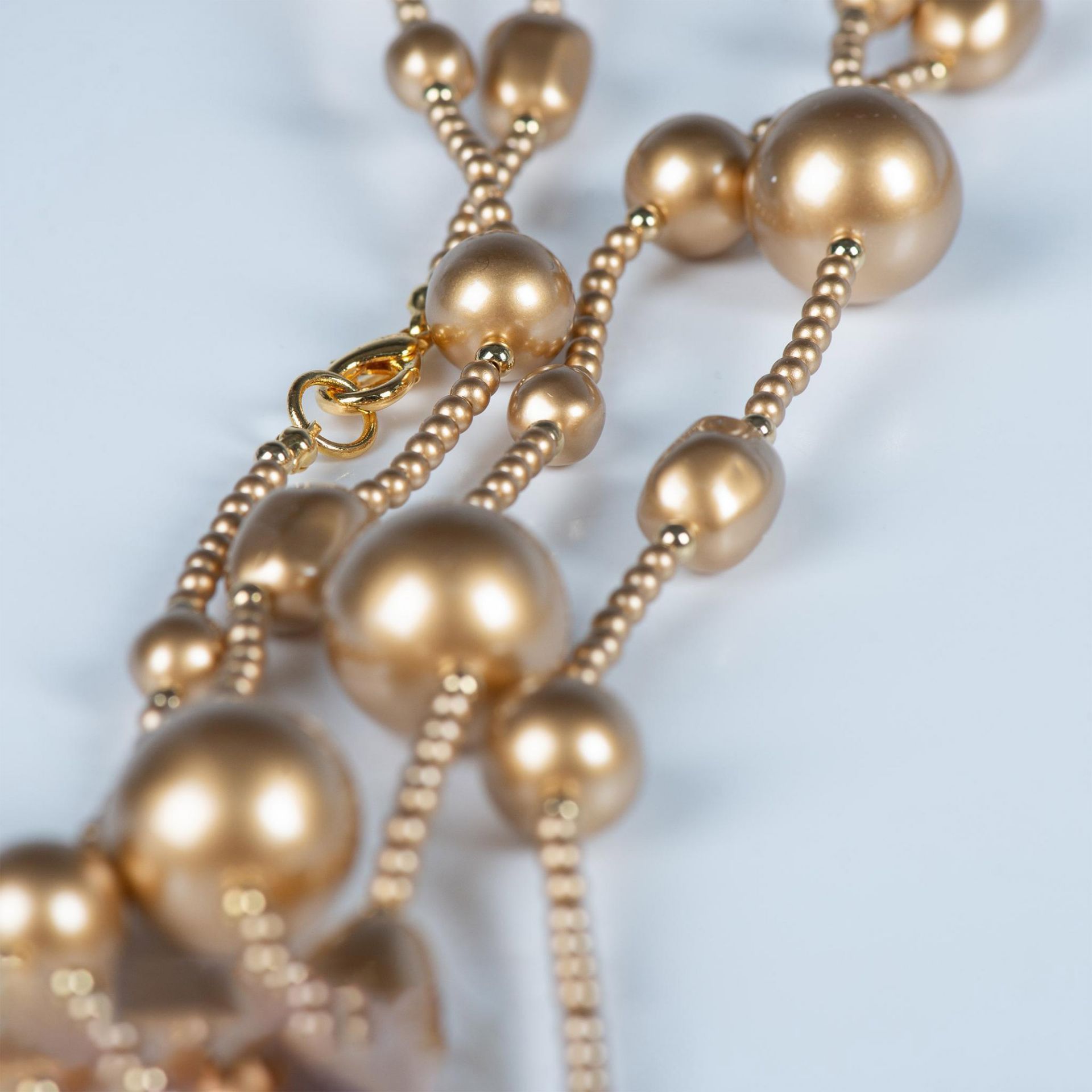 2pc Faux Golden Pearl Necklaces - Image 3 of 5