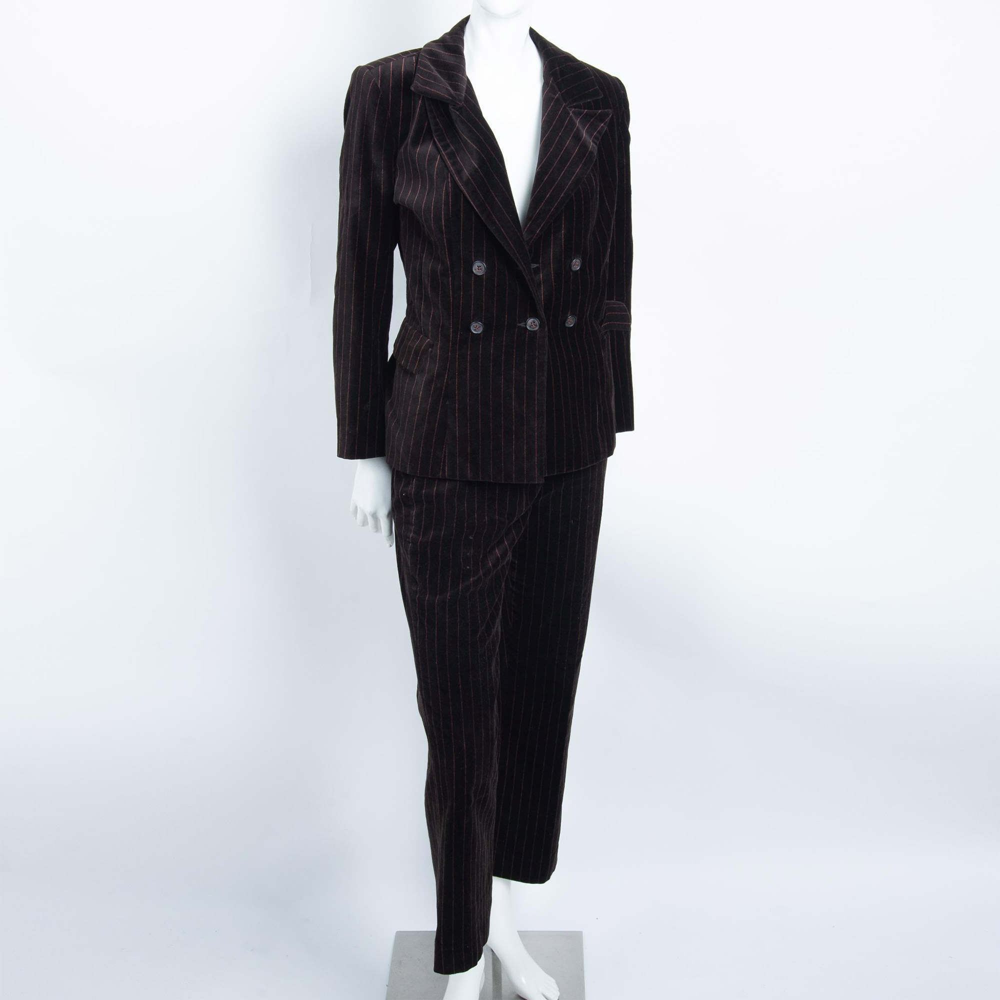 2pc Vintage Armand Ventilo Velvet Pant Suit, Size 40