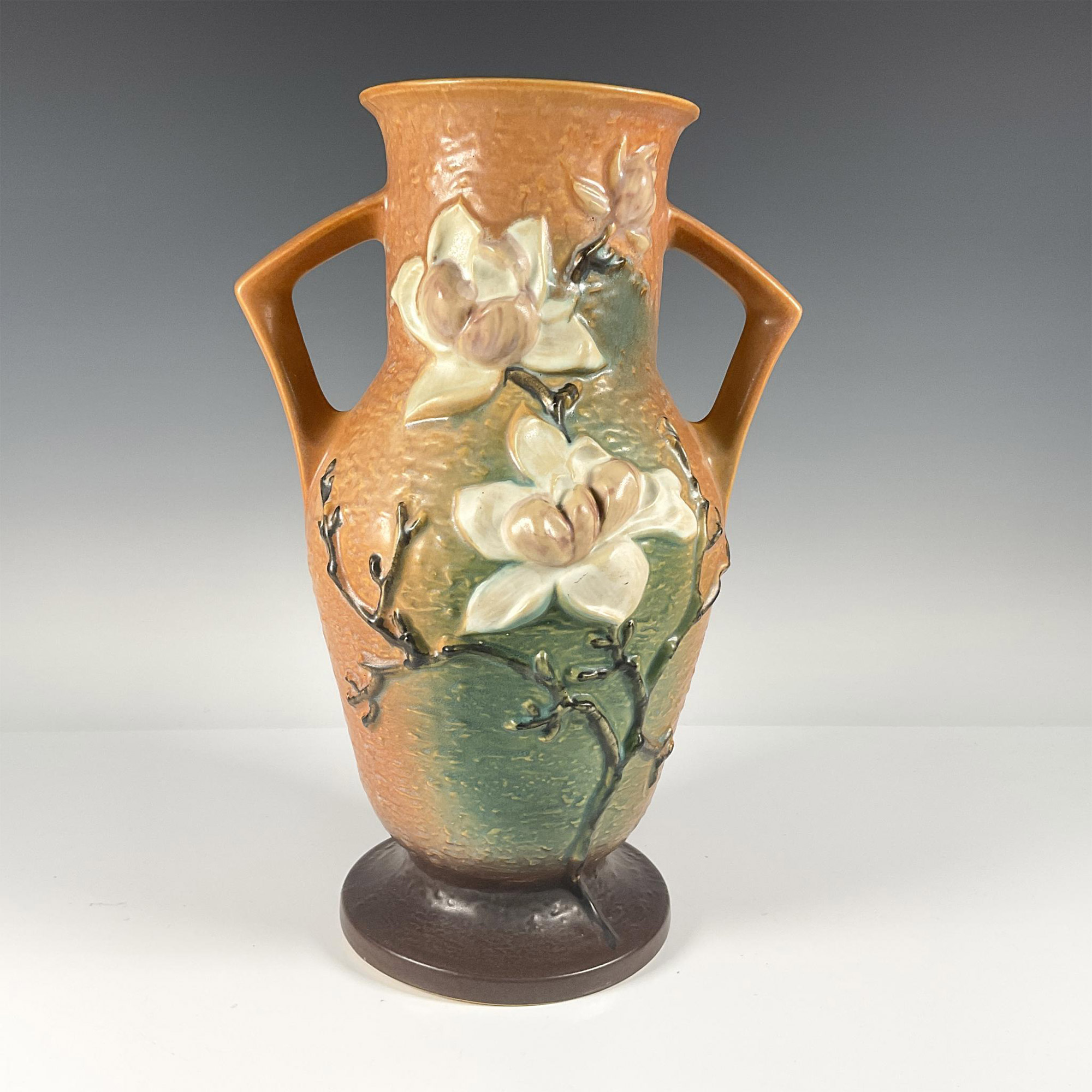 Roseville Pottery, Brown Magnolia Vase 98