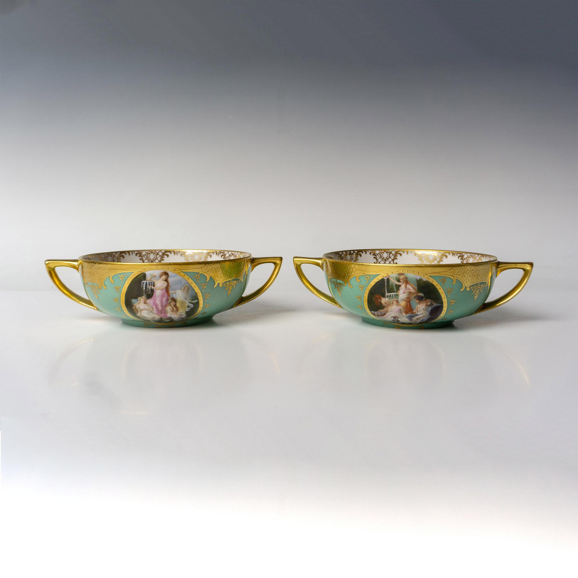 Pair of Karlsbad Czechoslovakia Porcelain Soup Bowls - Image 3 of 3