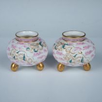 Pair of Copeland Porcelain Chinoiserie Enameled Vases