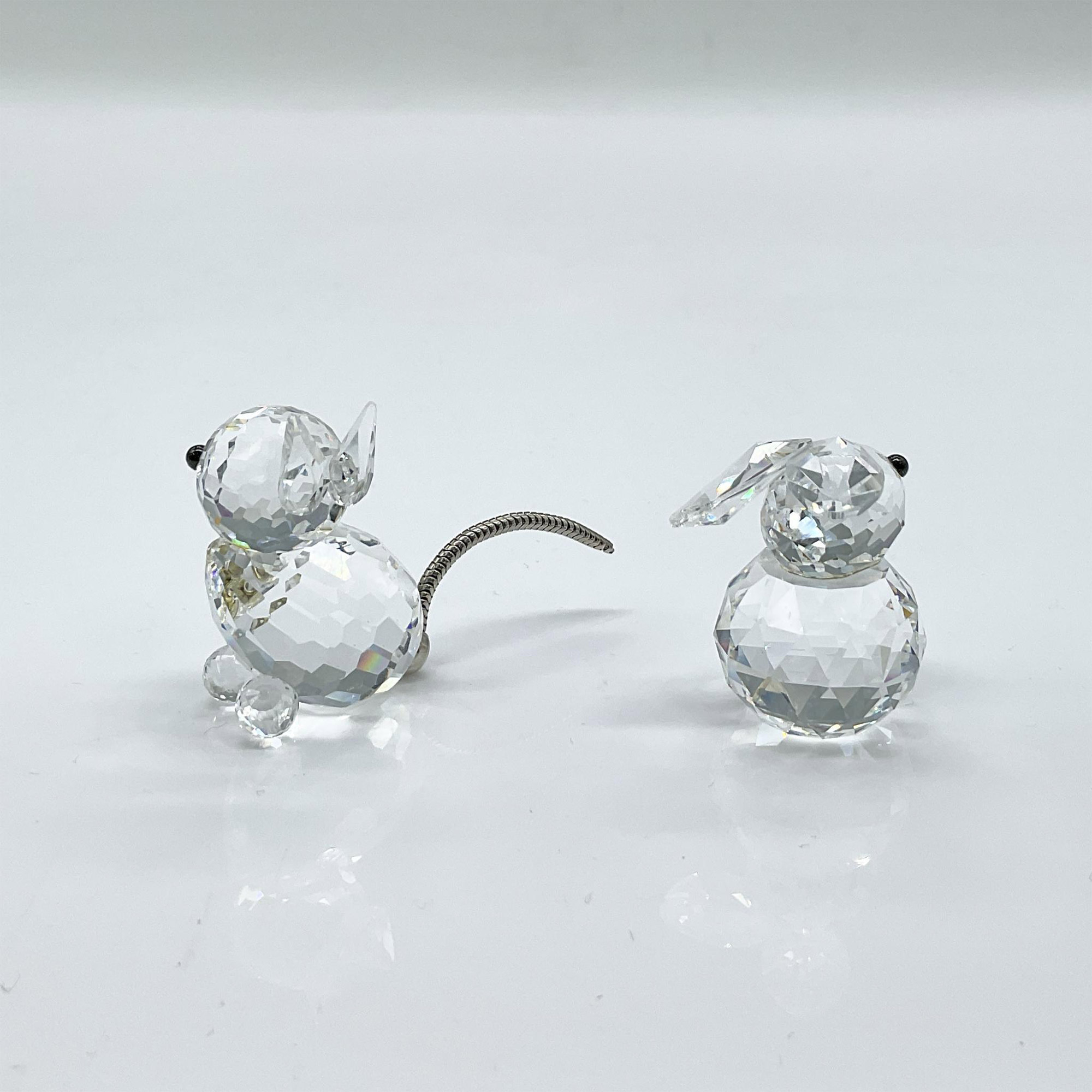 2pc Swarovski Crystal Figurines, Cat and Rabbit - Image 2 of 3