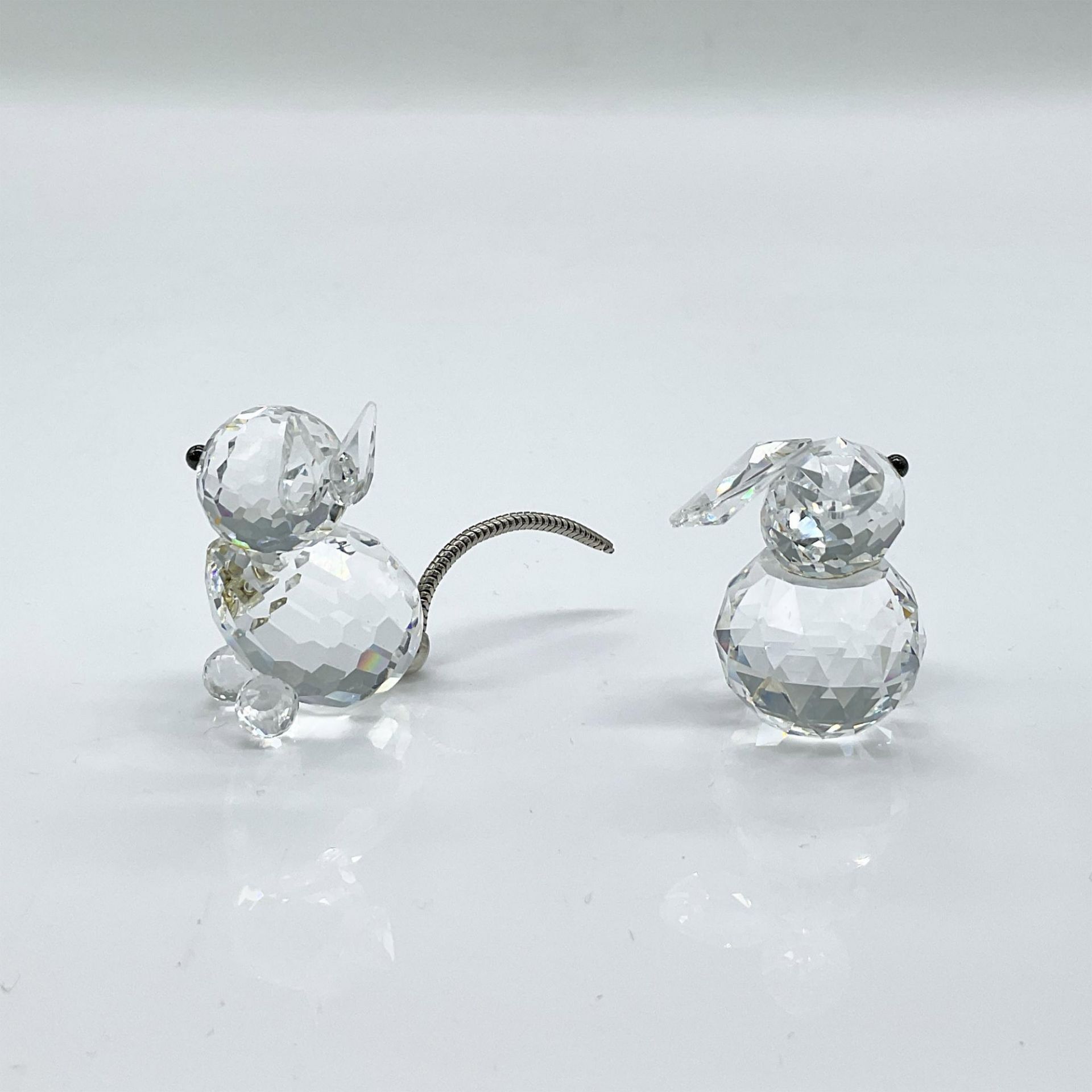 2pc Swarovski Crystal Figurines, Cat and Rabbit - Bild 2 aus 3