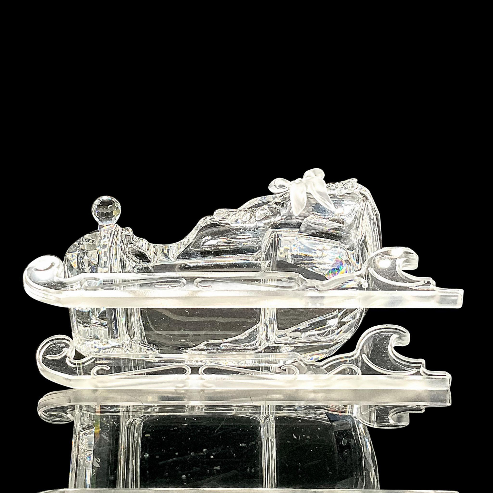 5pc Swarovski Crystal Figure, Christmas Sleigh, Iceberg Base - Image 8 of 12