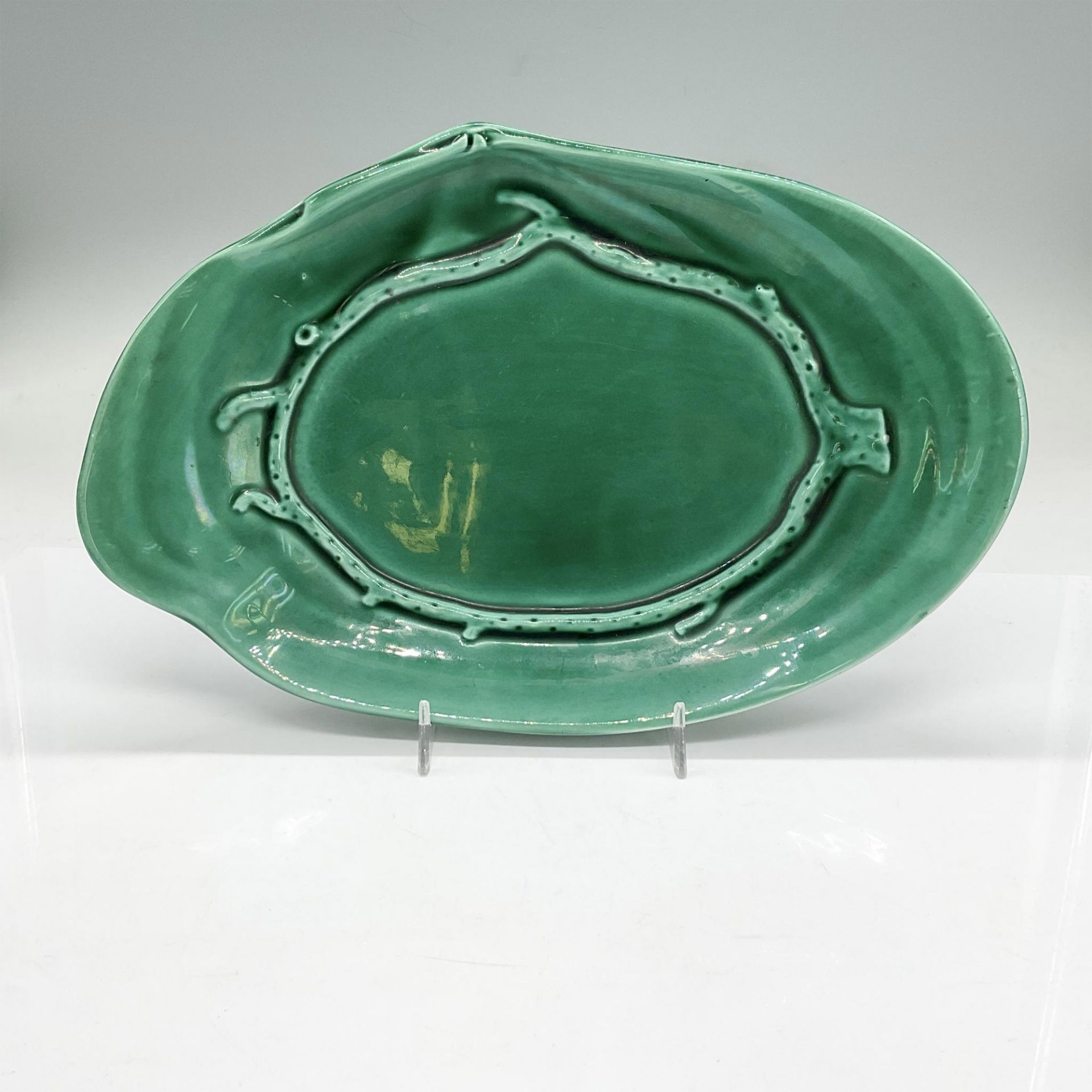 2pc Wedgwood of Etruria Green Glazed Footed Bowl + Plate - Image 5 of 6