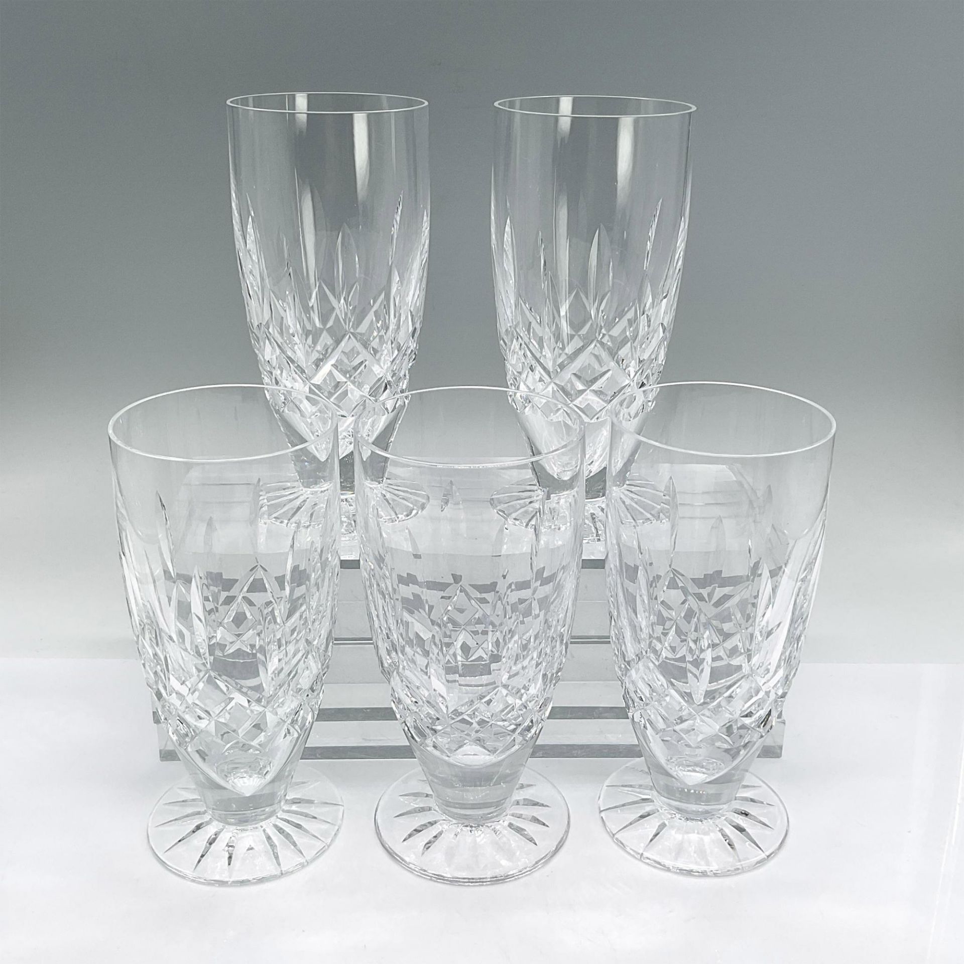 5pc Waterford Crystal Iced Tea Glasses, Lismore - Bild 2 aus 3