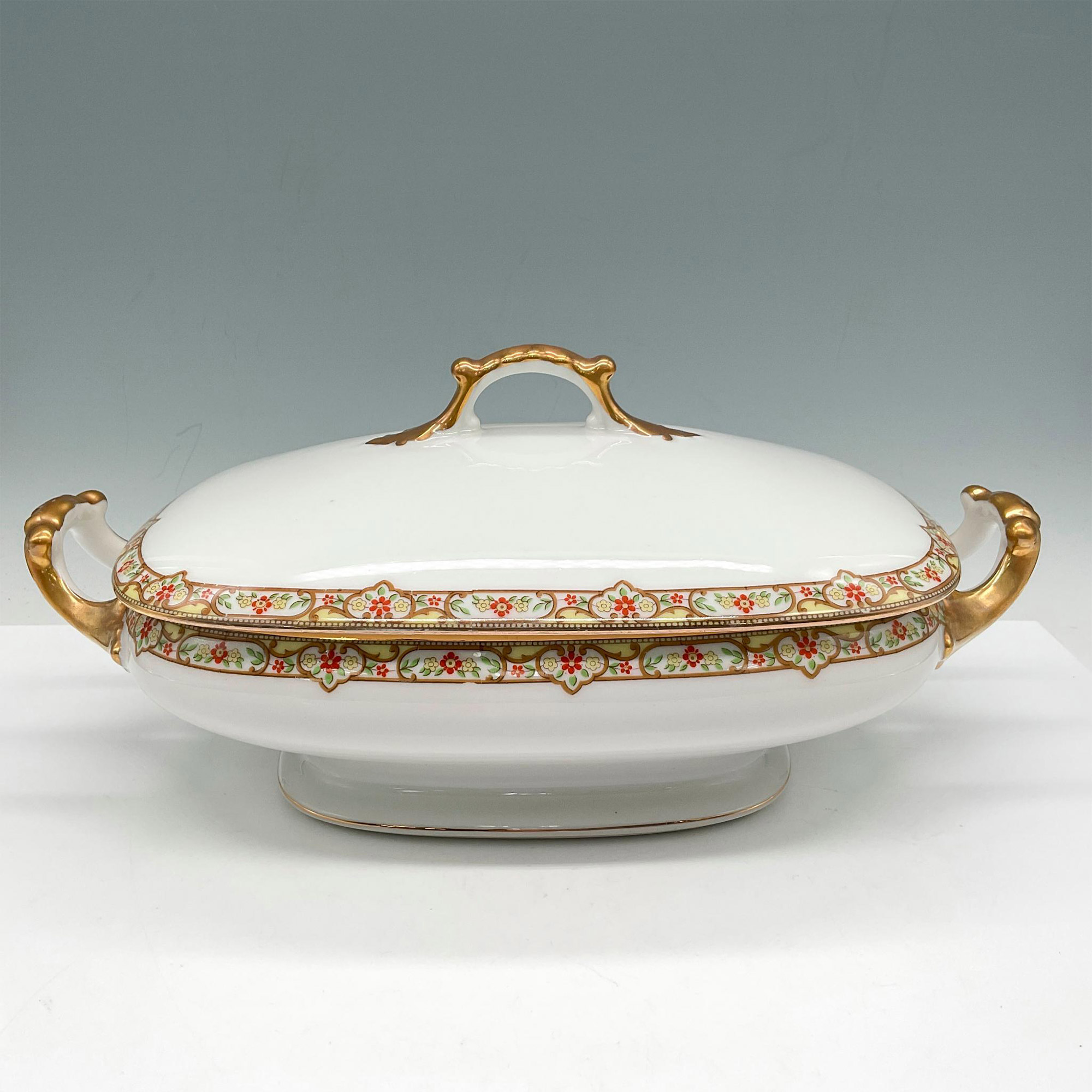 Limoges Vignaud Porcelain Serveware, Oval Covered Dish