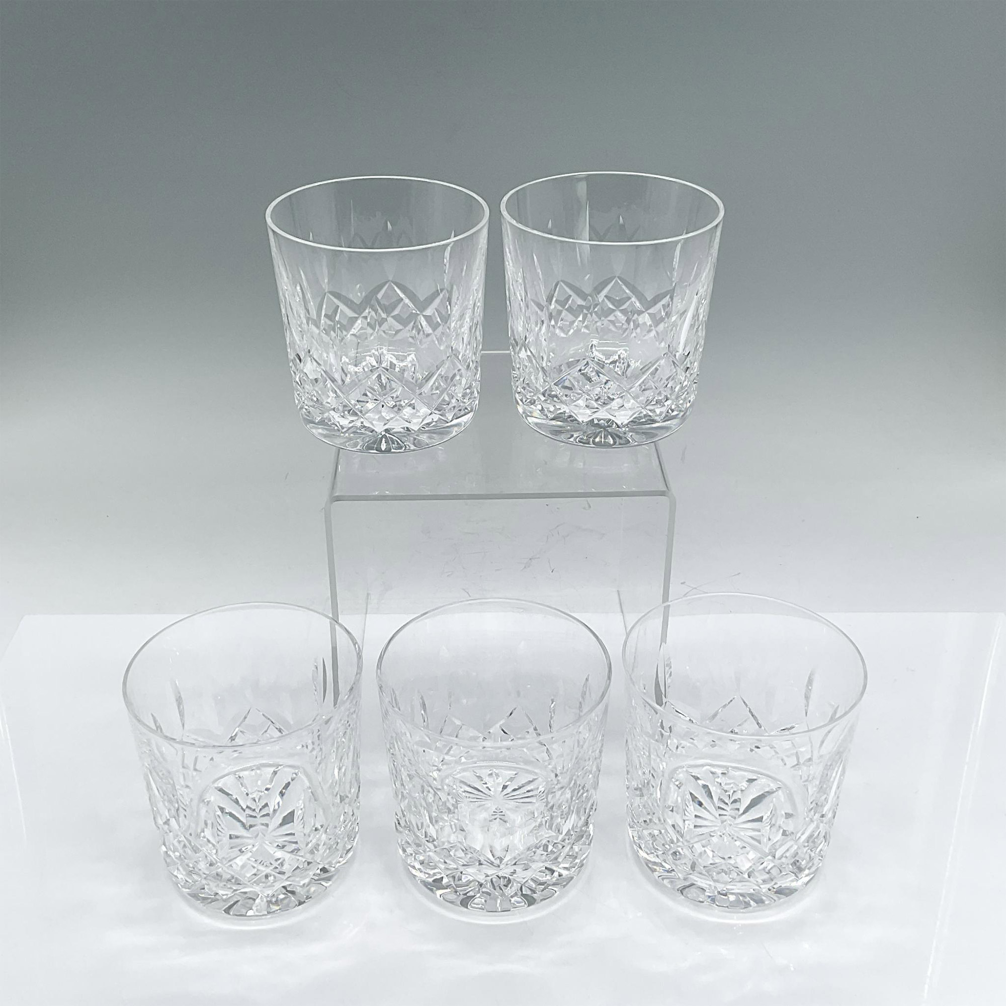 5pc Waterford Crystal Old Fashioned Glasses, Lismore - Image 2 of 3