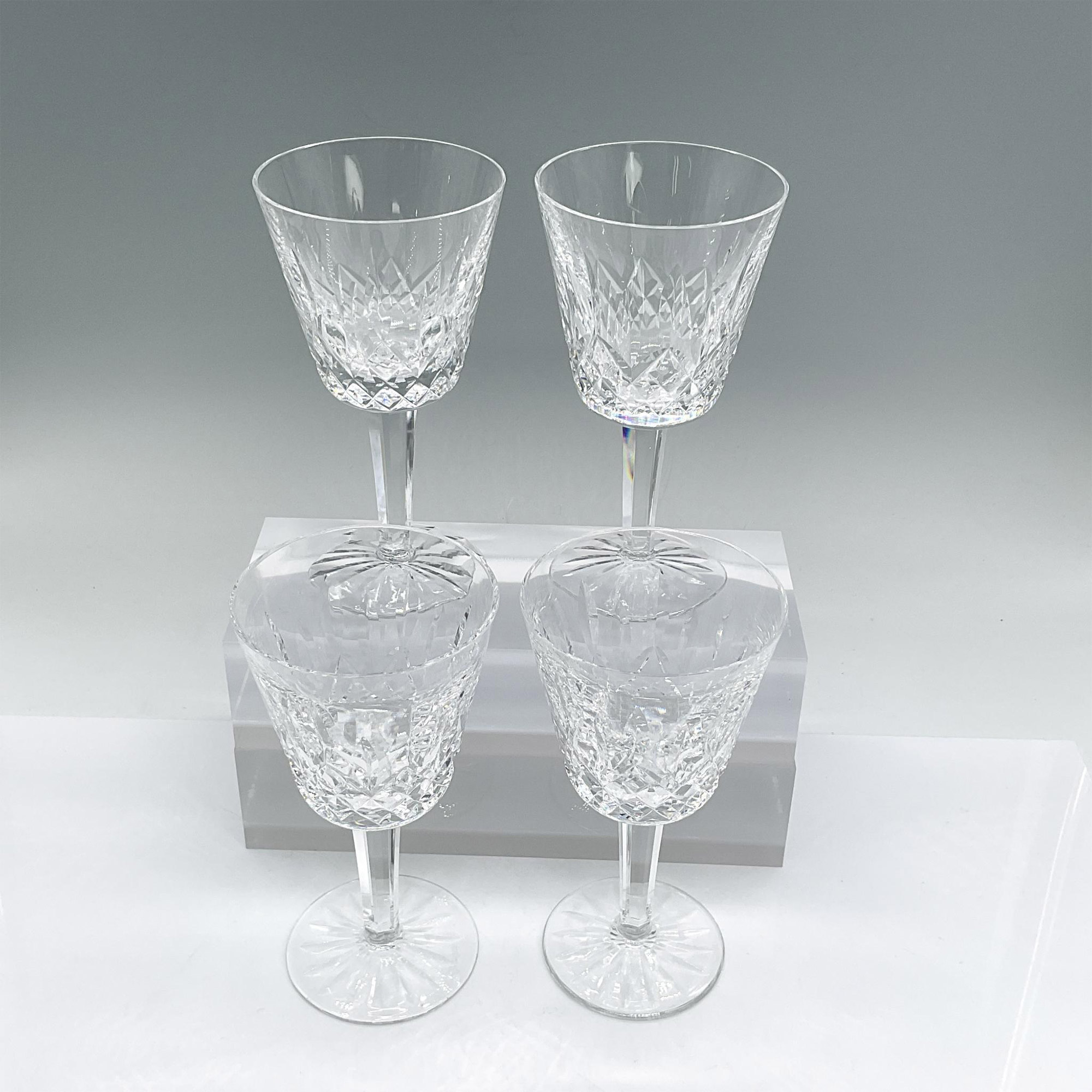 4pc Waterford Crystal Wine Glasses, Lismore - Image 2 of 3