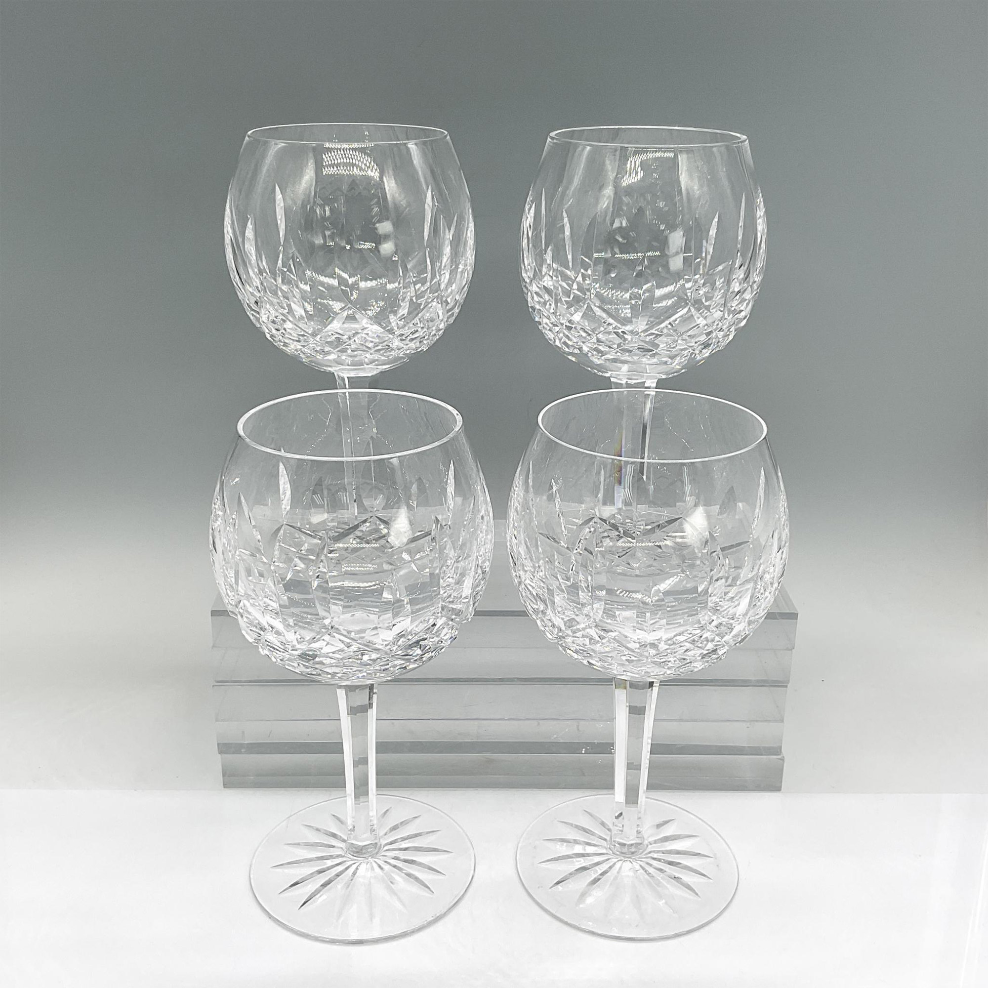 4pc Waterford Crystal Oversize Wine Glasses, Lismore - Image 2 of 4