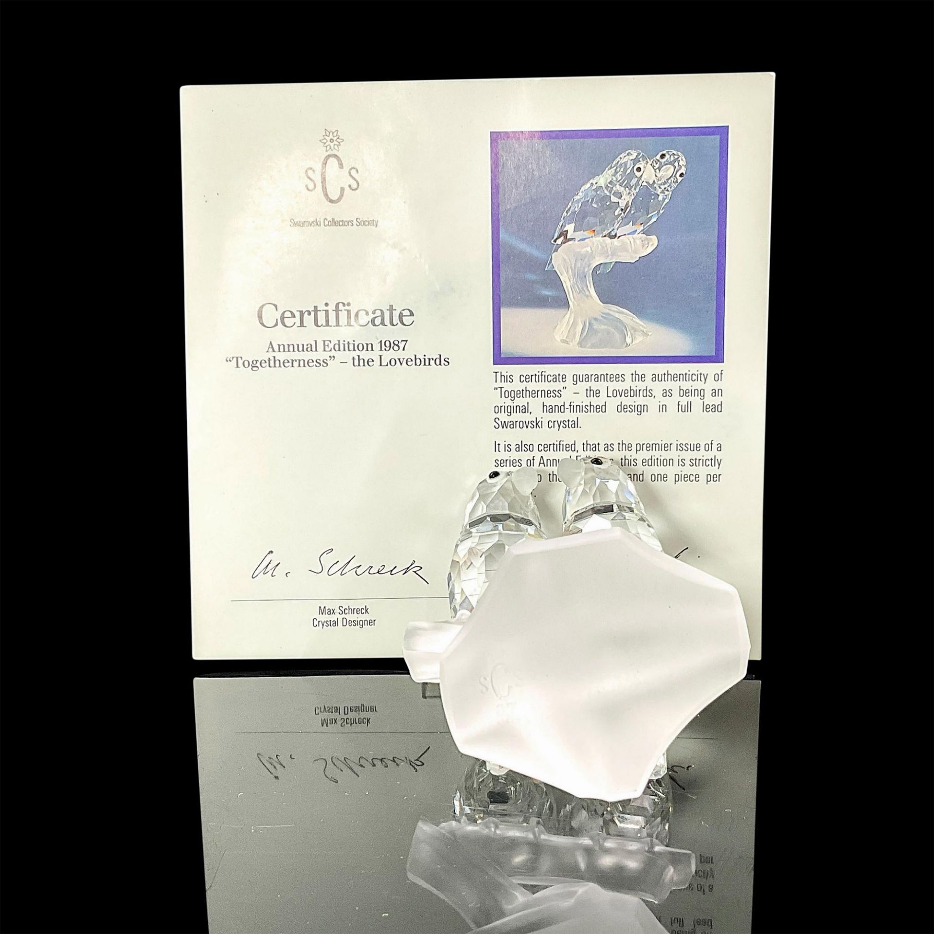 Swarovski SCS Crystal Figurine, Togetherness the Lovebirds - Image 3 of 3