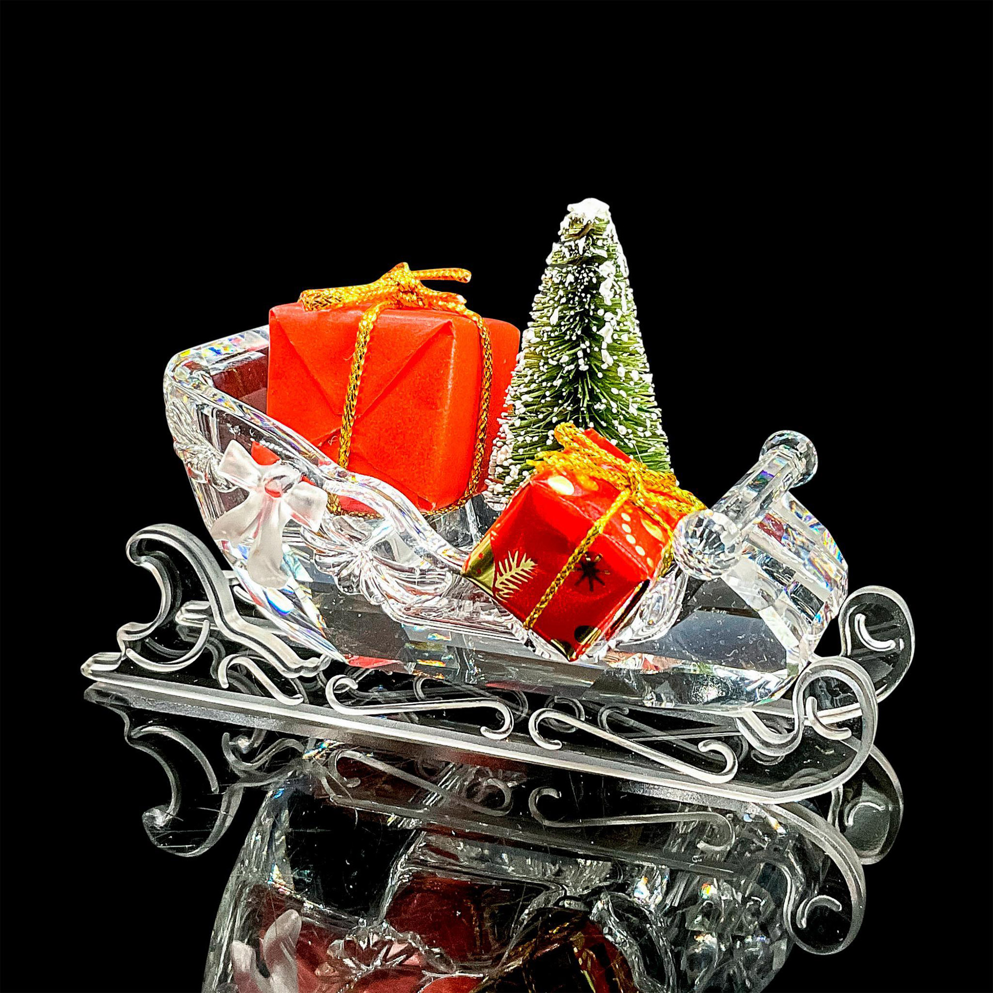 5pc Swarovski Crystal Figure, Christmas Sleigh, Iceberg Base - Image 2 of 12