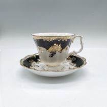Royal Albert Bone China Tea Cup and Saucer, Black Diamond