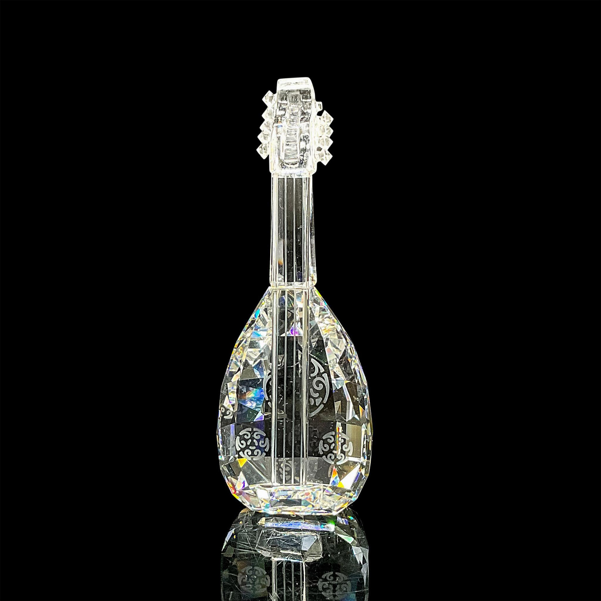 Swarovski Silver Crystal Figurine, Lute on Stand + Mirror - Image 3 of 5