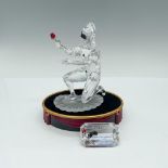 3pc Swarovski Crystal Figurine, Harlequin, Plaque, & Base