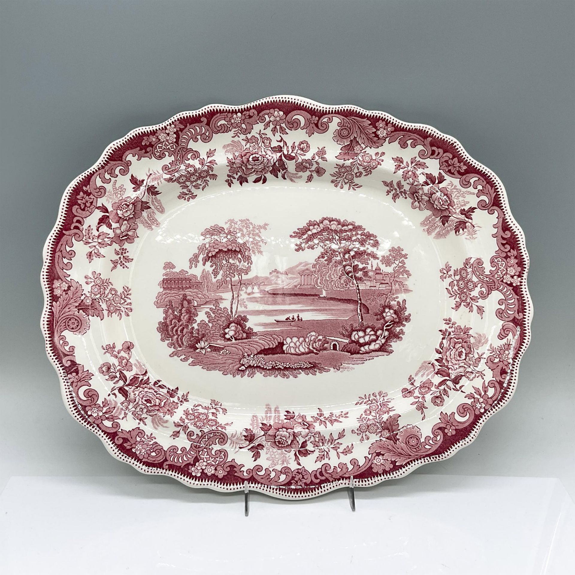 Copeland Spode Pottery Serving Platter, Rhine Pink