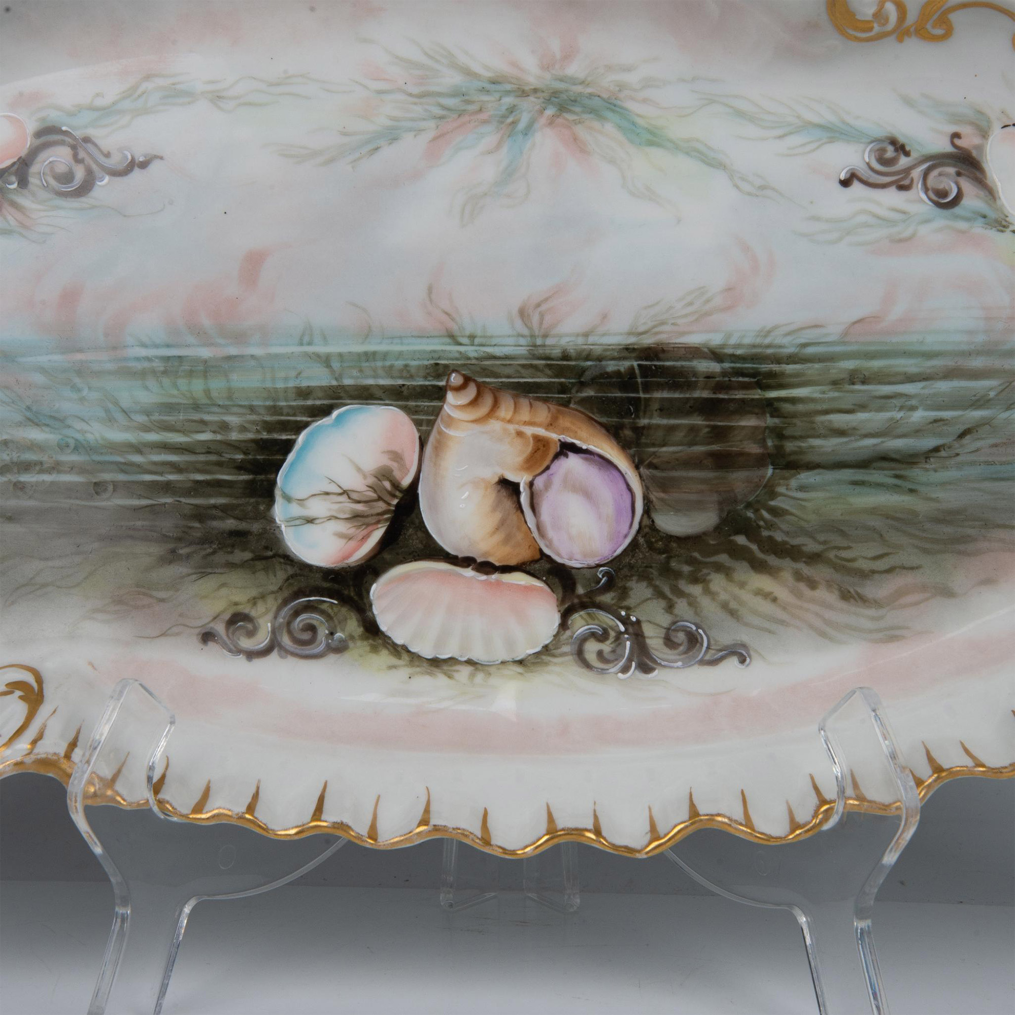 Alfred Lanternier Limoges Porcelain Seafood Tray, Signed - Bild 2 aus 6