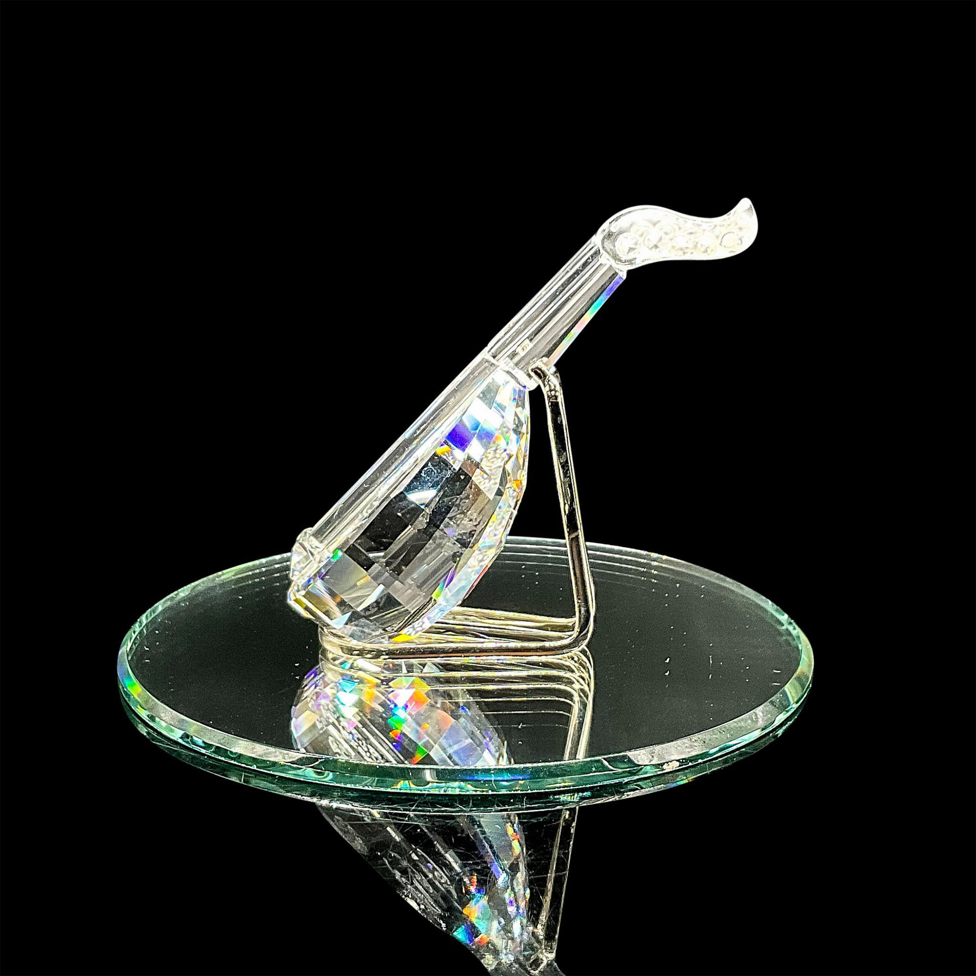 Swarovski Silver Crystal Figurine, Lute on Stand + Mirror - Image 2 of 5