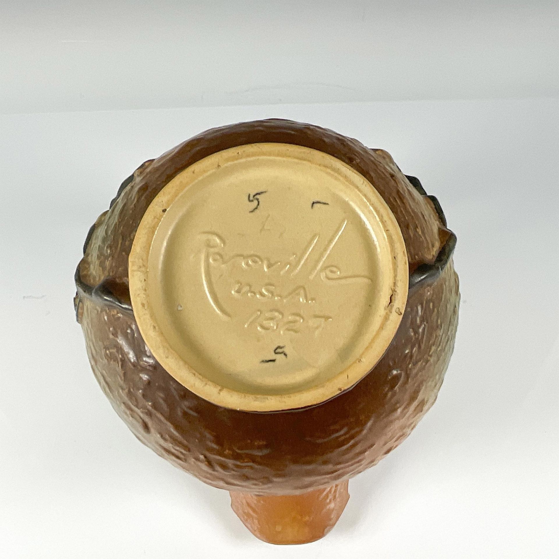 Roseville Pottery, Brown Magnolia Pitcher 1327 - Bild 3 aus 3
