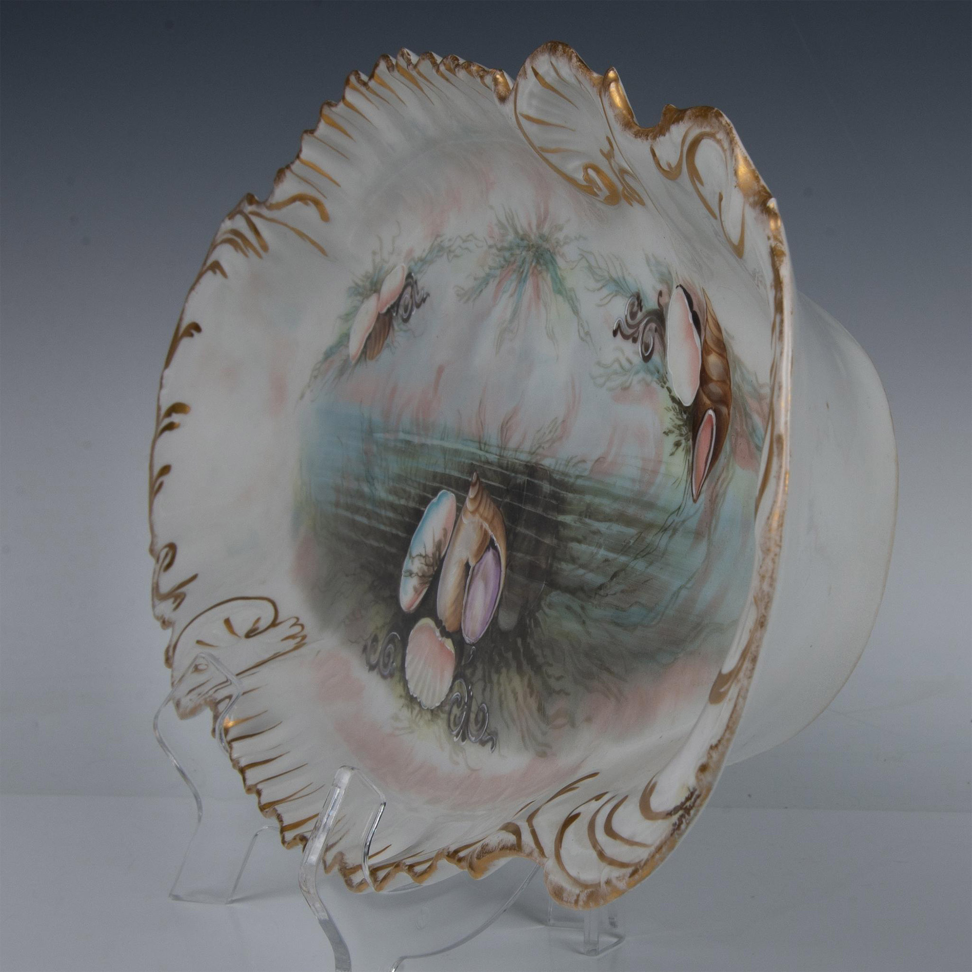 Alfred Lanternier Limoges Porcelain Seafood Tray, Signed - Image 4 of 6