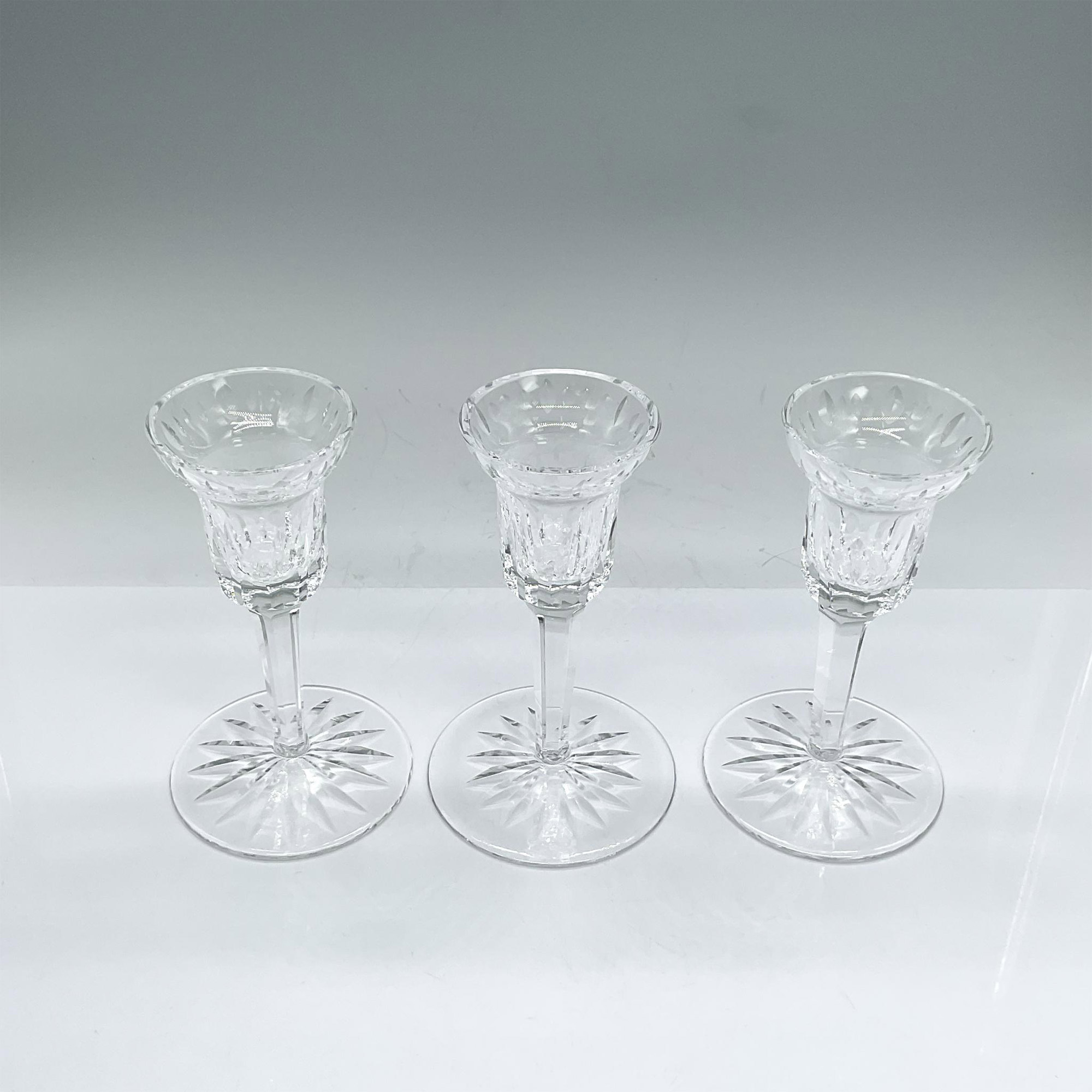3pc Waterford Crystal Candlesticks - Image 2 of 3