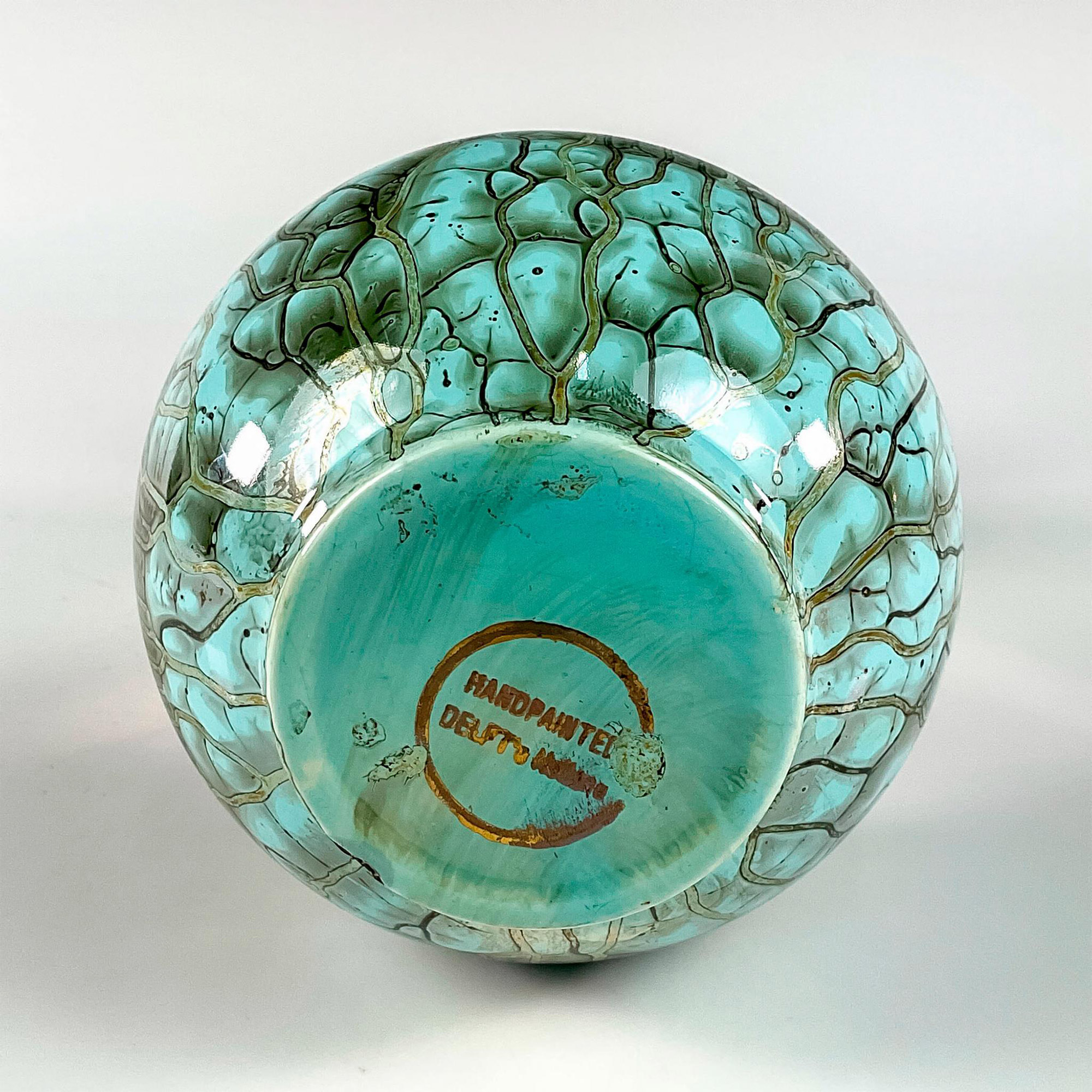 Mid-Century Modern Delft Marbled Glaze Vase - Image 3 of 3
