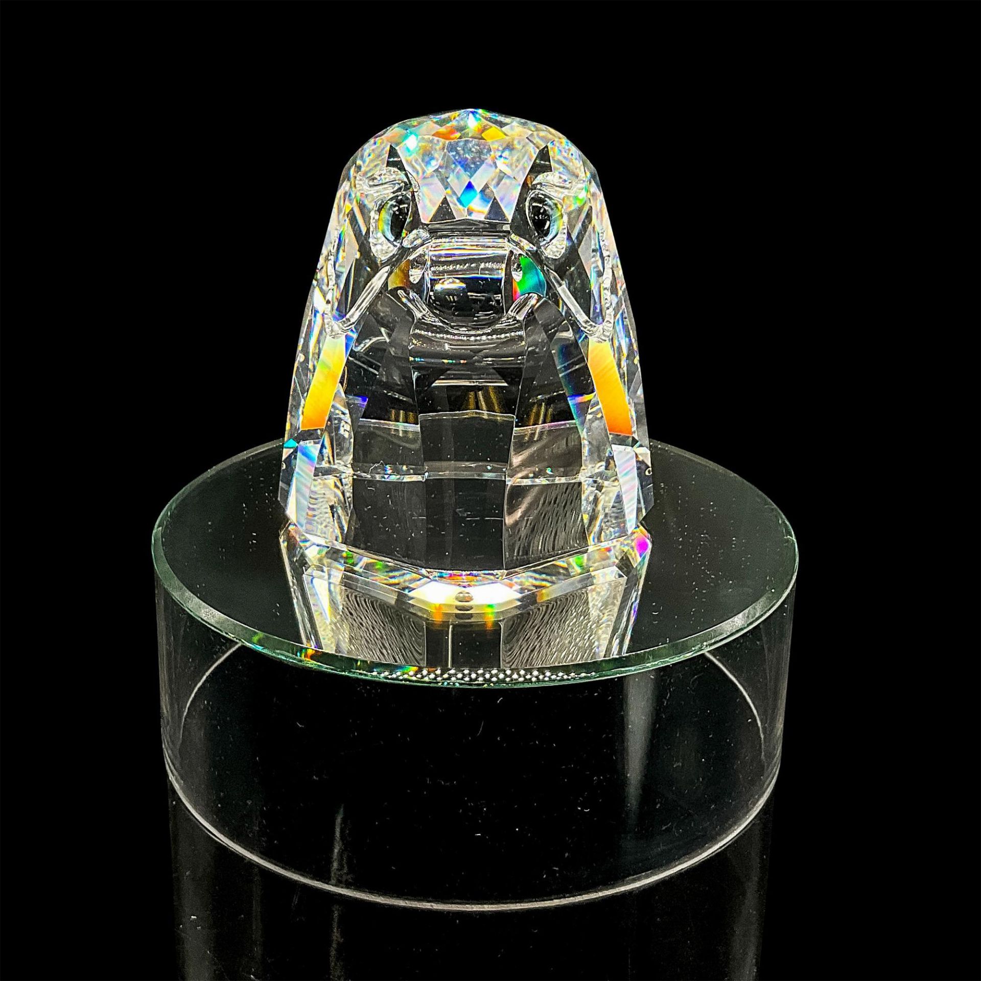 2pc Swarovski Crystal Bust, Falcon Head and Mirror Stand - Image 3 of 6