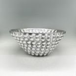 Large Mexican Silver Tone Pewter Hobnail Bowl
