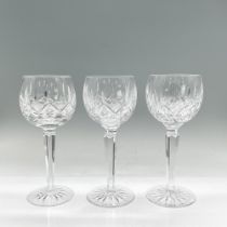3pc Waterford Crystal Hock Wine Glasses, Lismore