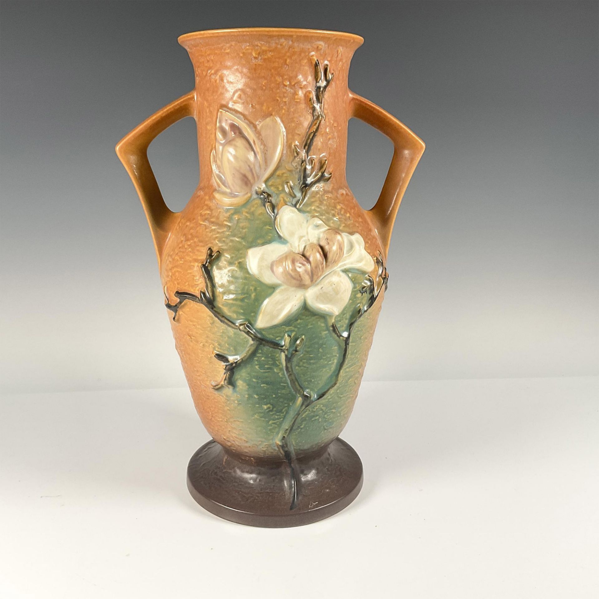 Roseville Pottery, Brown Magnolia Vase 98 - Bild 2 aus 3