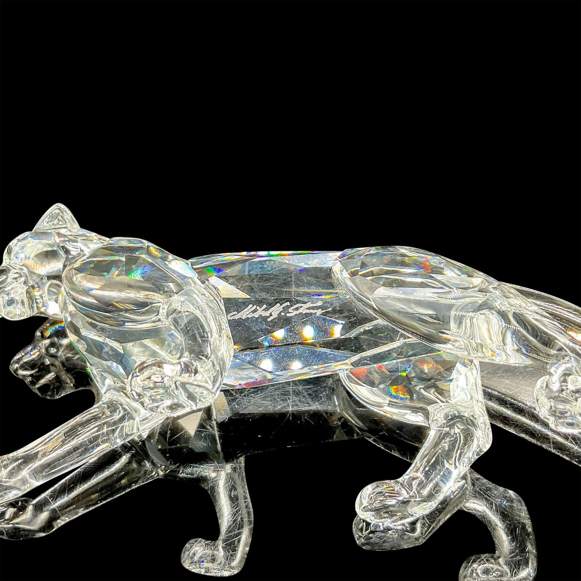 Swarovski Silver Crystal Figurine, Leopard + Base - Bild 4 aus 5