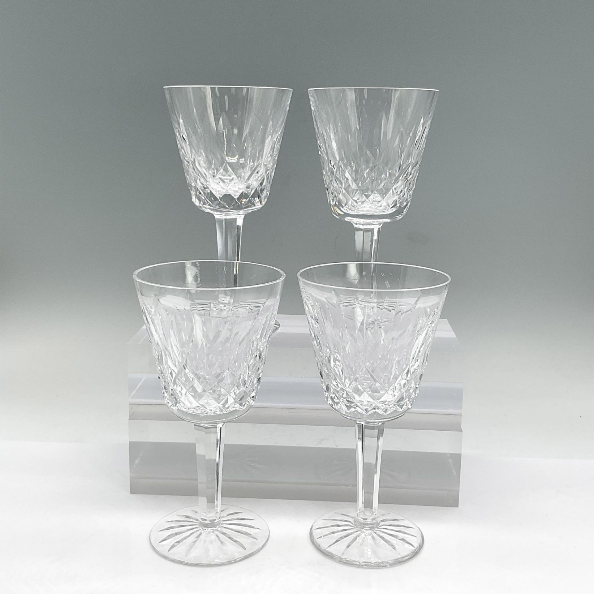4pc Waterford Crystal Wine Glasses, Lismore