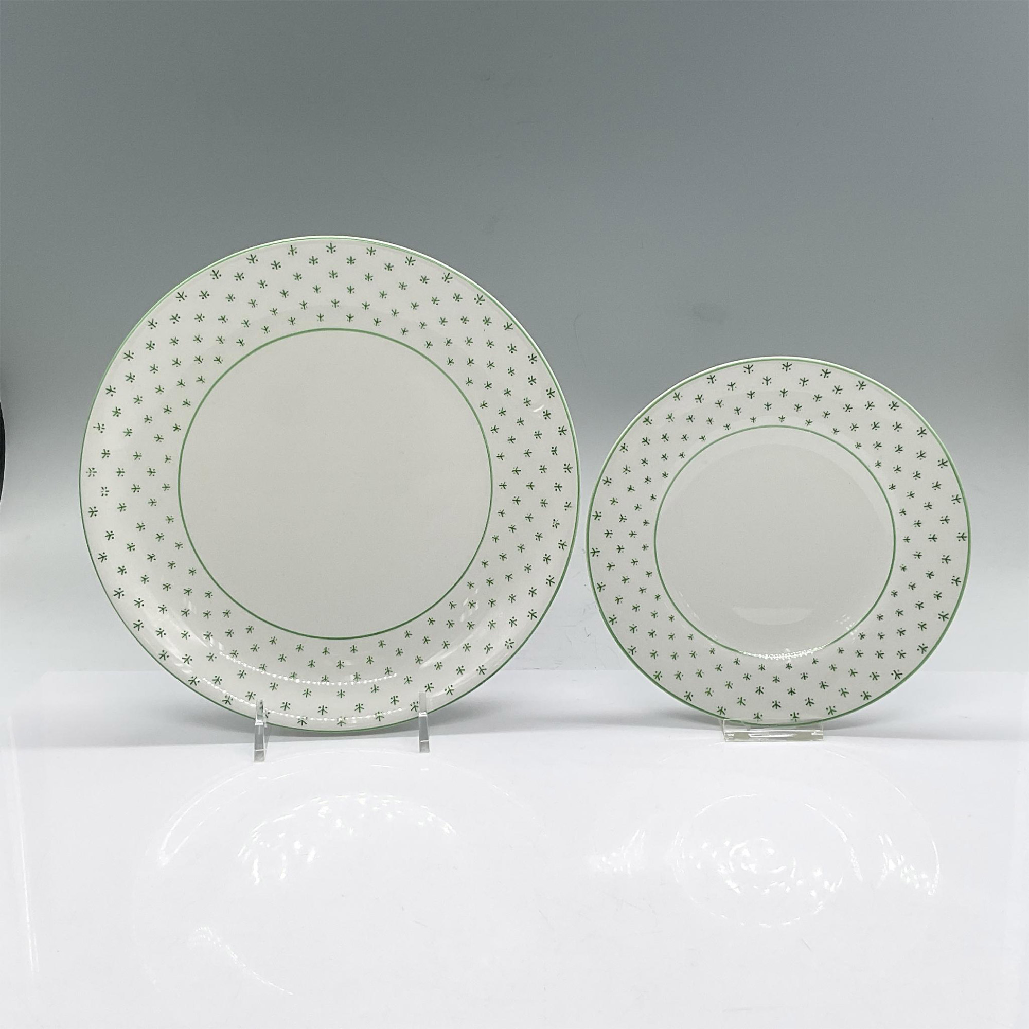 6pc Maddock Breakfast/Lunch Set, Green Pattern - Image 2 of 8