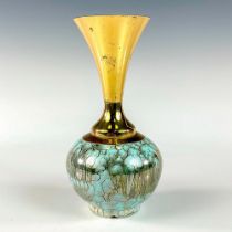 Mid-Century Modern Delft Marbled Glaze Vase