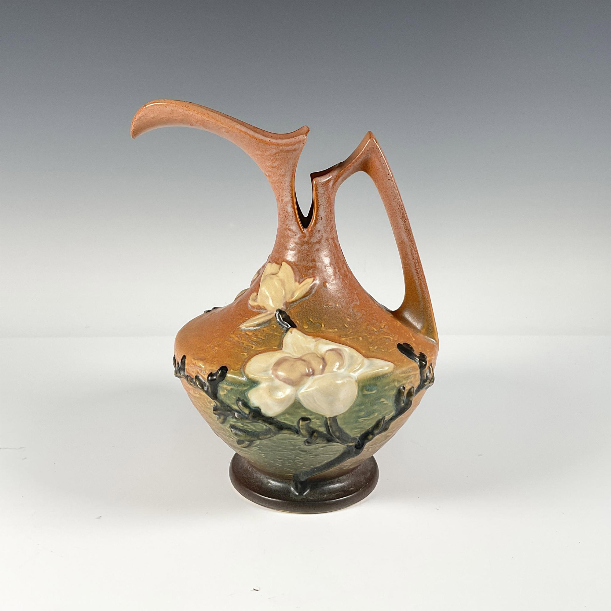 Roseville Pottery, Brown Magnolia Pitcher 14