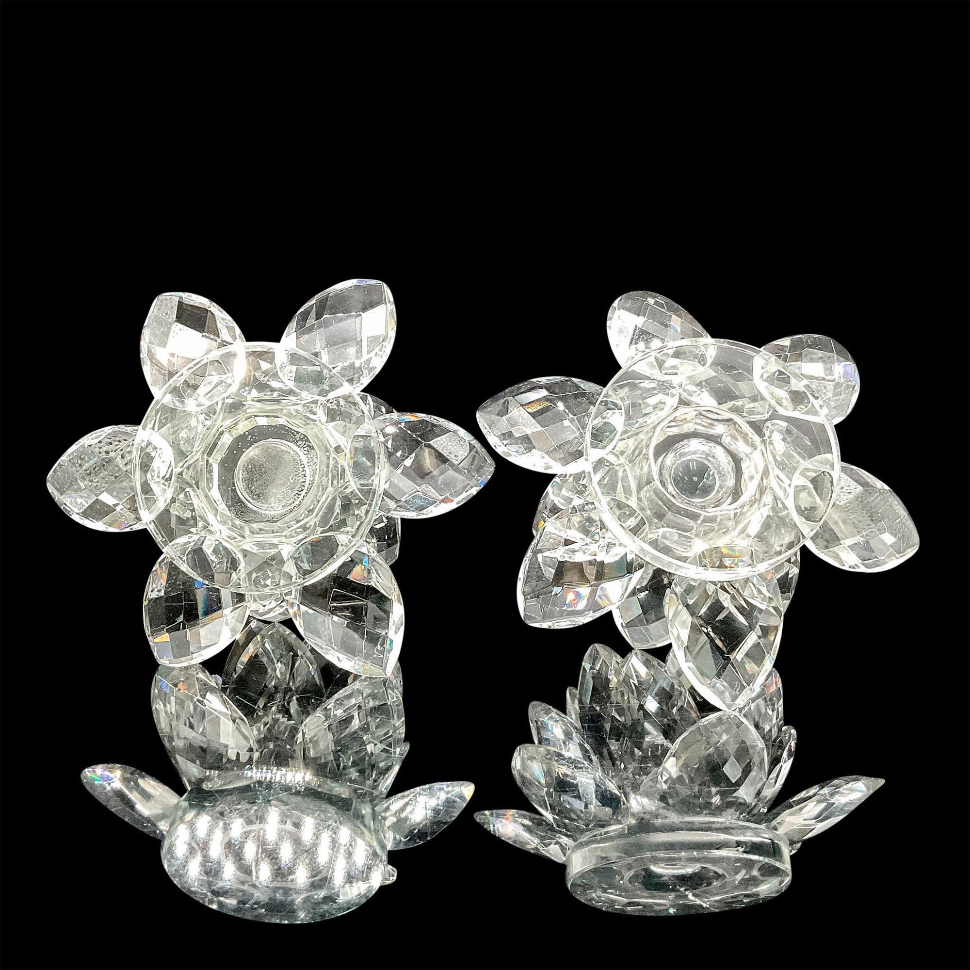 Pair of Shannon Crystal Lotus Candle Holder - Image 3 of 3