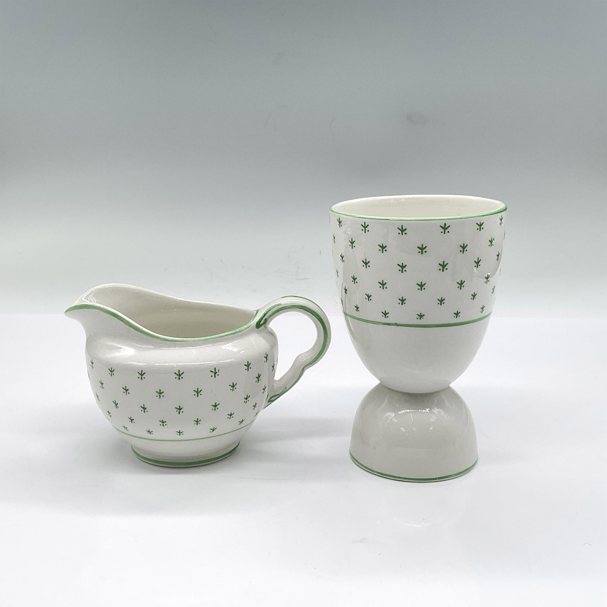 6pc Maddock Breakfast/Lunch Set, Green Pattern - Image 6 of 8