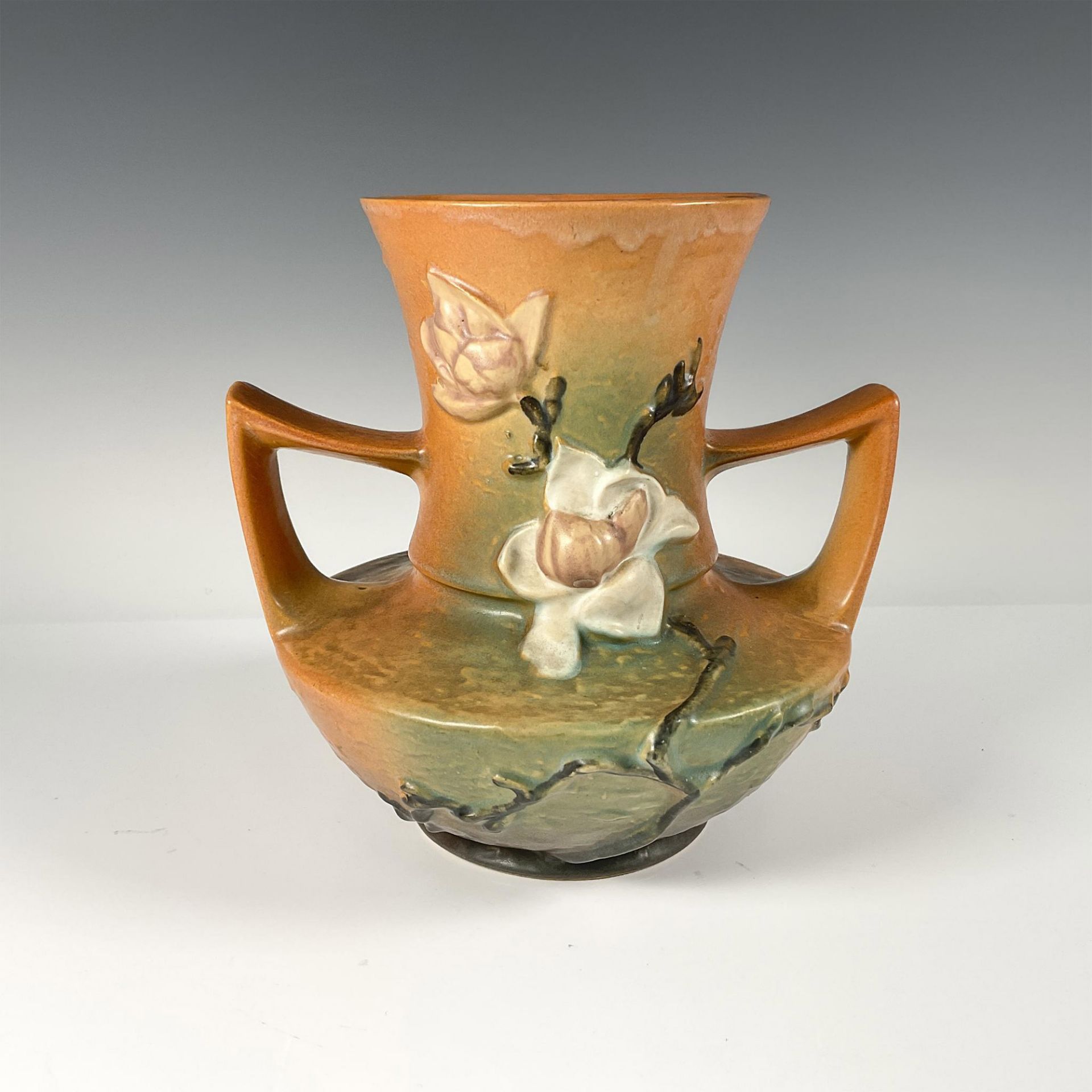 Roseville Pottery, Brown Magnolia Vase 93 - Bild 2 aus 3