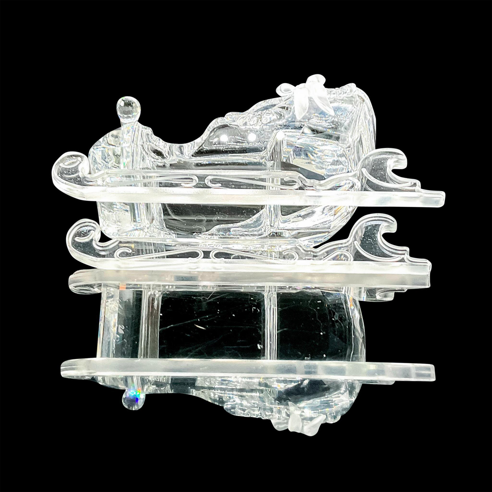 5pc Swarovski Crystal Figure, Christmas Sleigh, Iceberg Base - Image 9 of 12