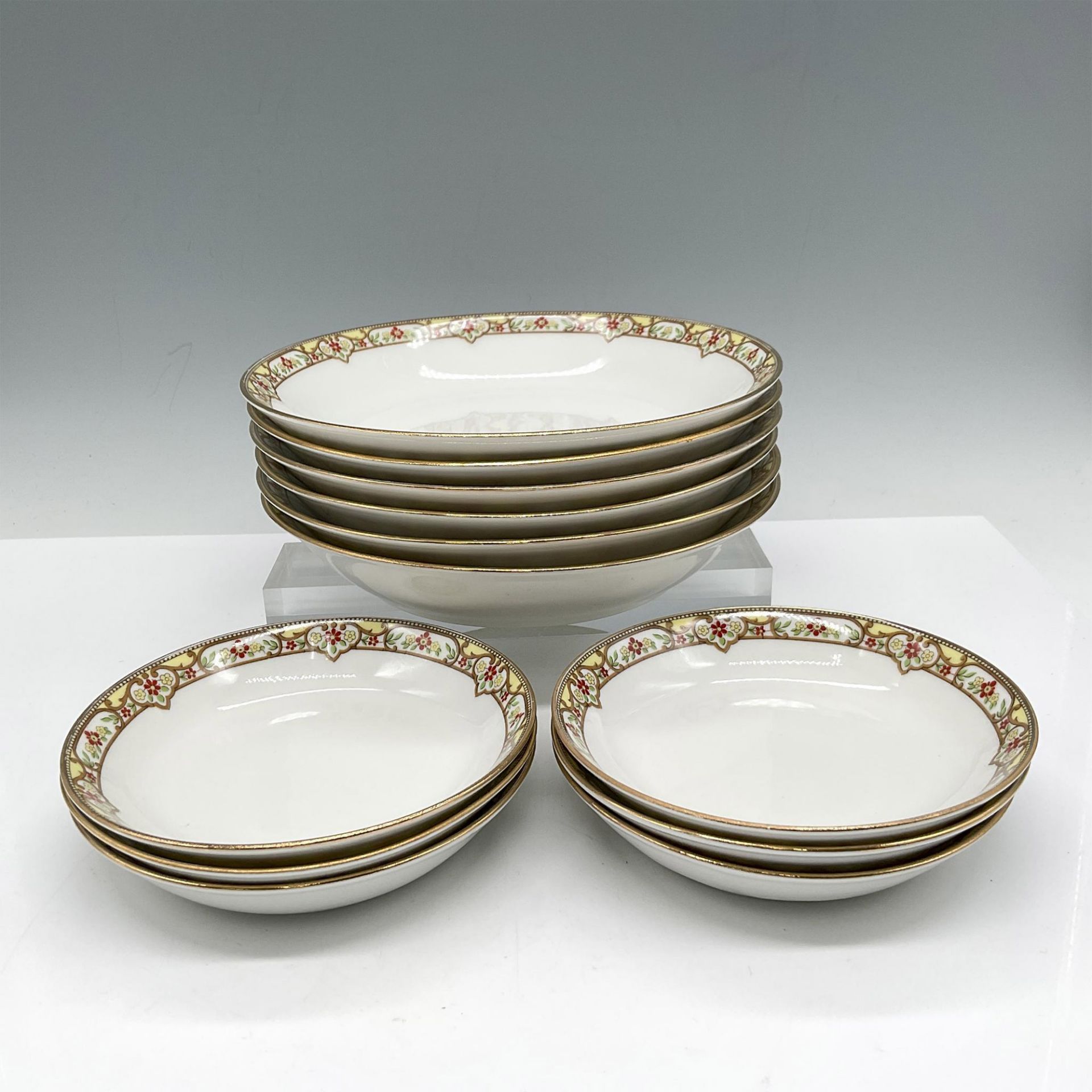 12pc Limoges Vignaud Porcelain Serveware, Bowls - Bild 2 aus 3
