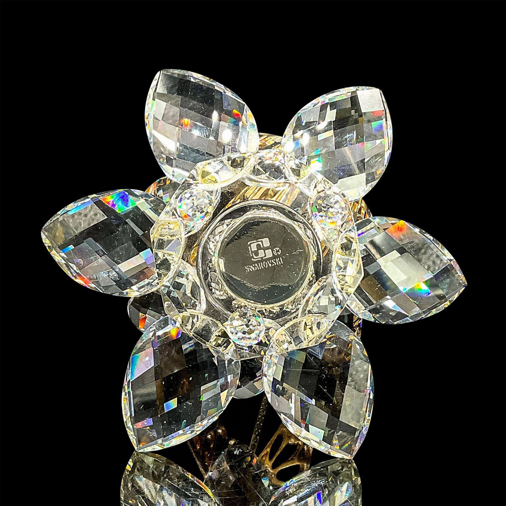 2pc Swarovski Crystal Figurine, Gold Butterfly + Mirror - Image 3 of 4