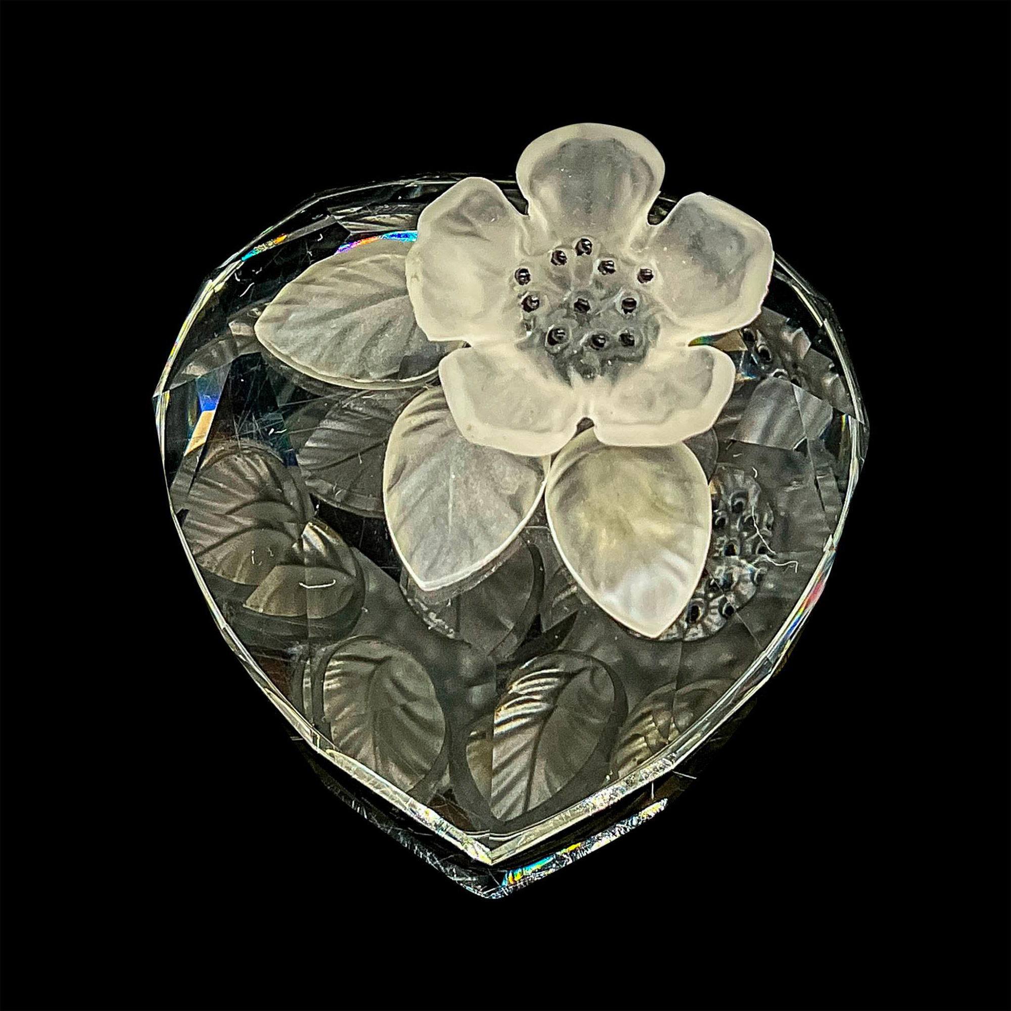 Swarovski Crystal Treasure Box, Heart Shaped w/Flower - Image 4 of 5