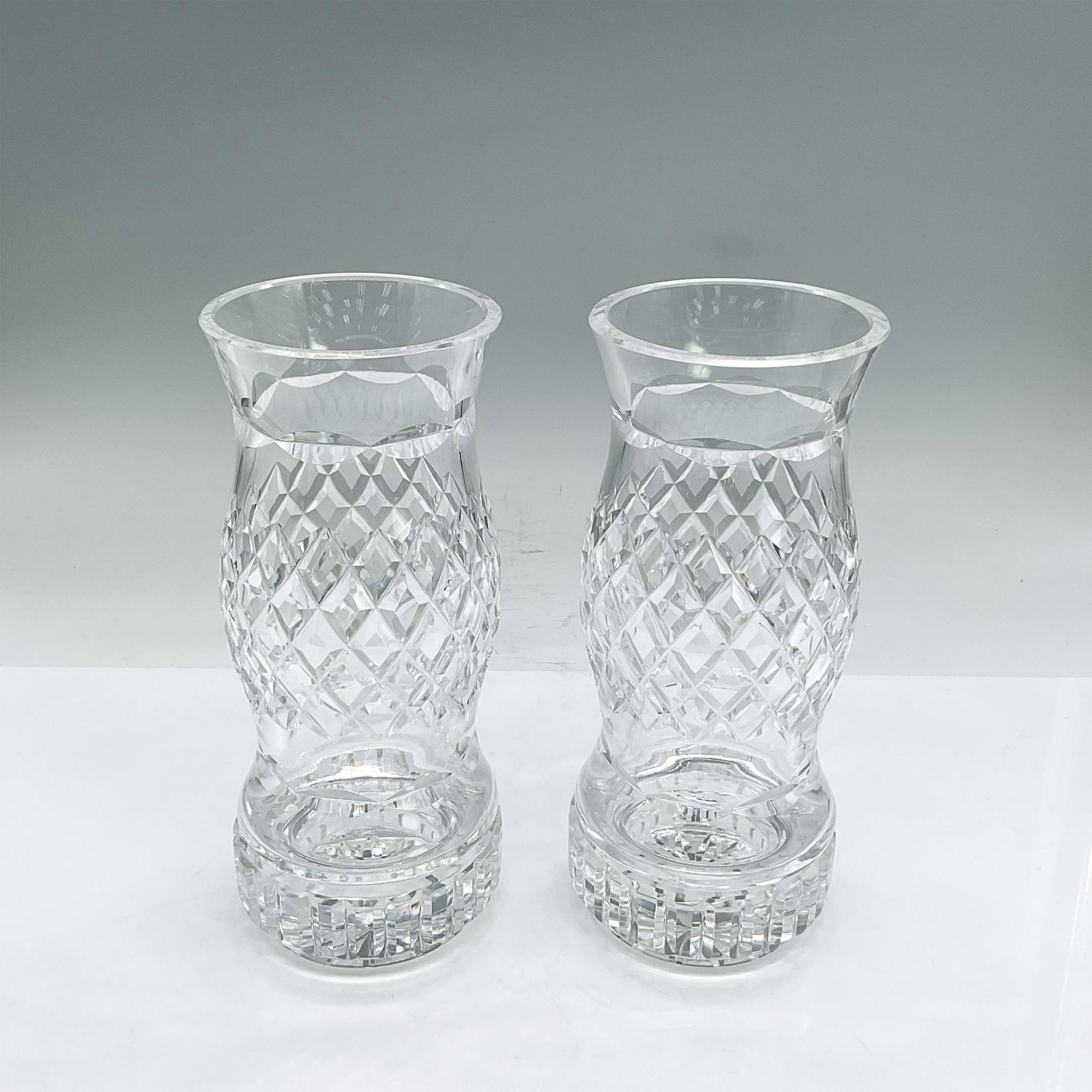 2pc Waterford Crystal Hurricane Lantern Candleholders - Image 2 of 3