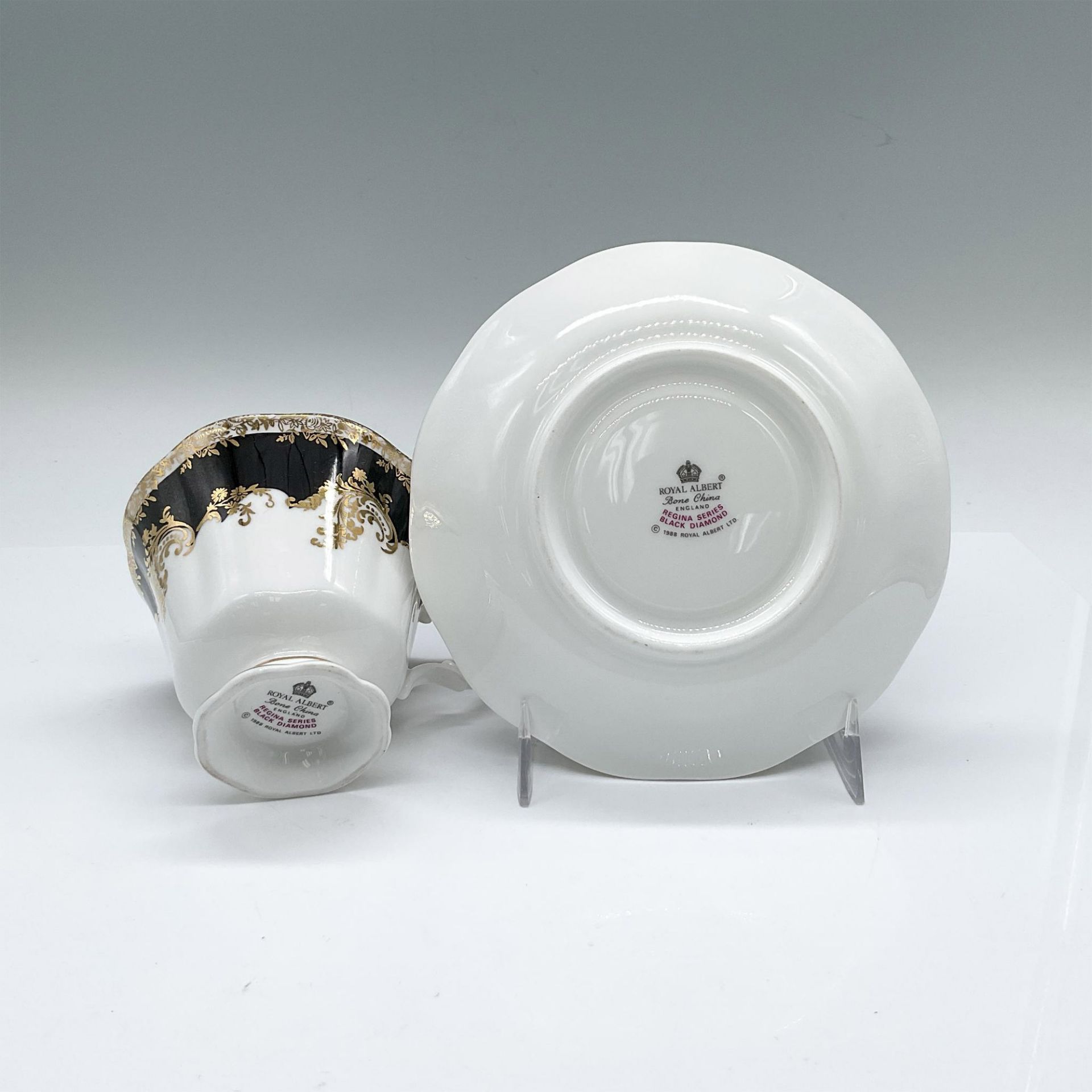 Royal Albert Bone China Tea Cup and Saucer, Black Diamond - Bild 3 aus 3