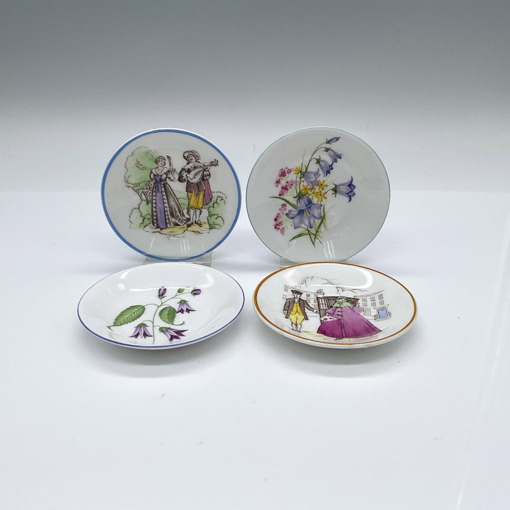 4pc Shelley Bone China Jewelry Trays