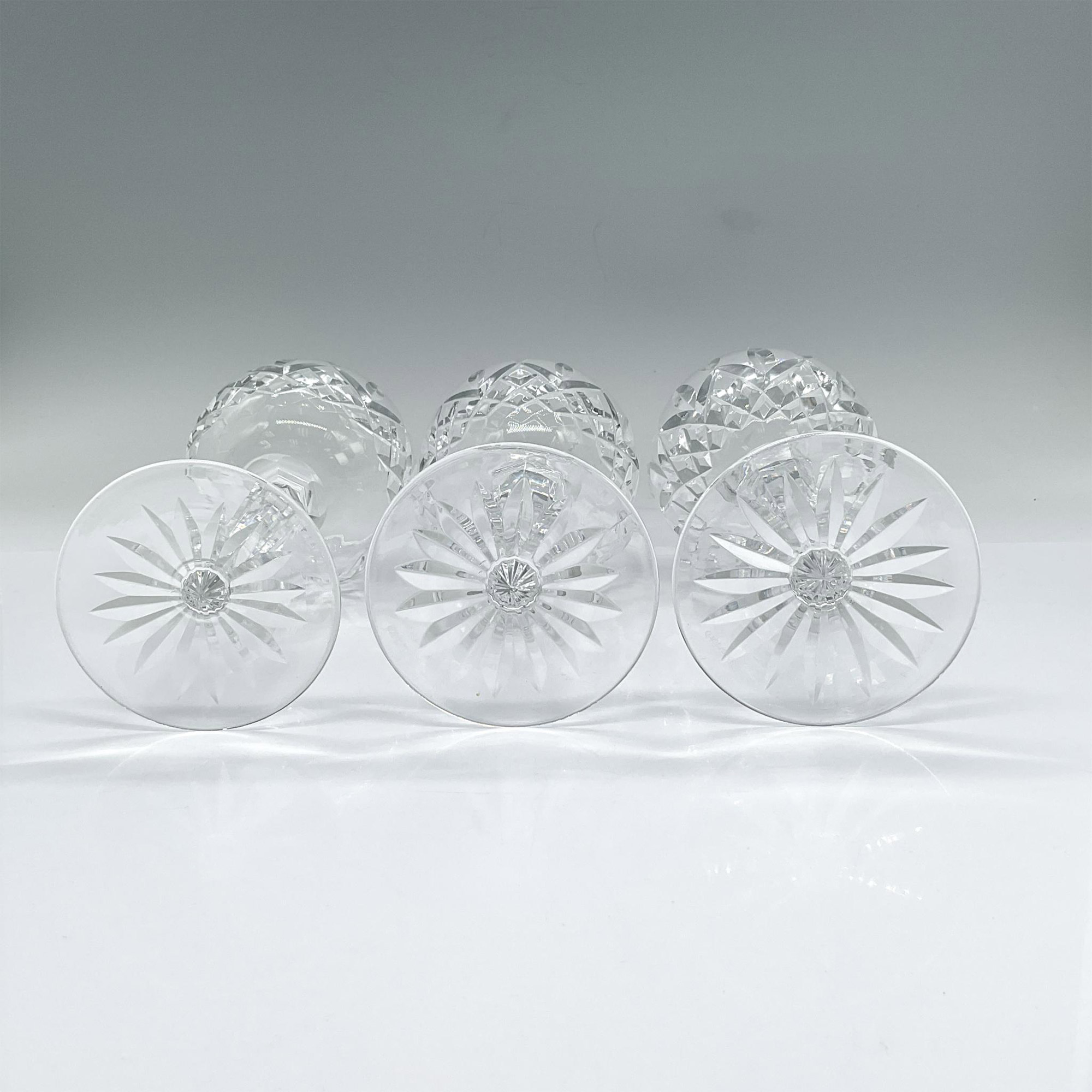 3pc Waterford Crystal Hock Wine Glasses, Lismore - Image 3 of 3