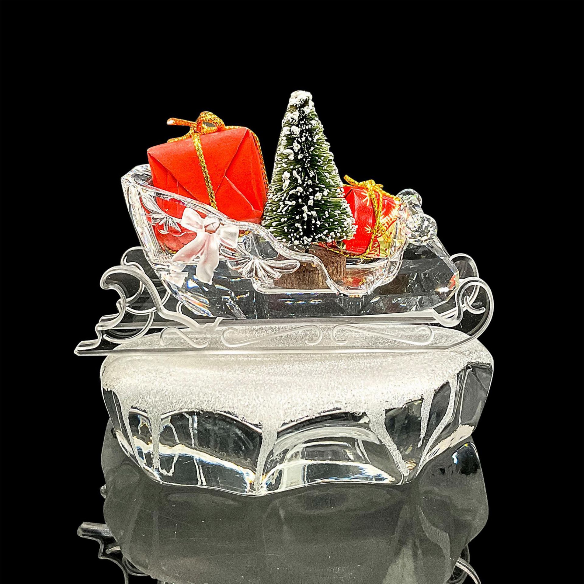 5pc Swarovski Crystal Figure, Christmas Sleigh, Iceberg Base - Image 4 of 12