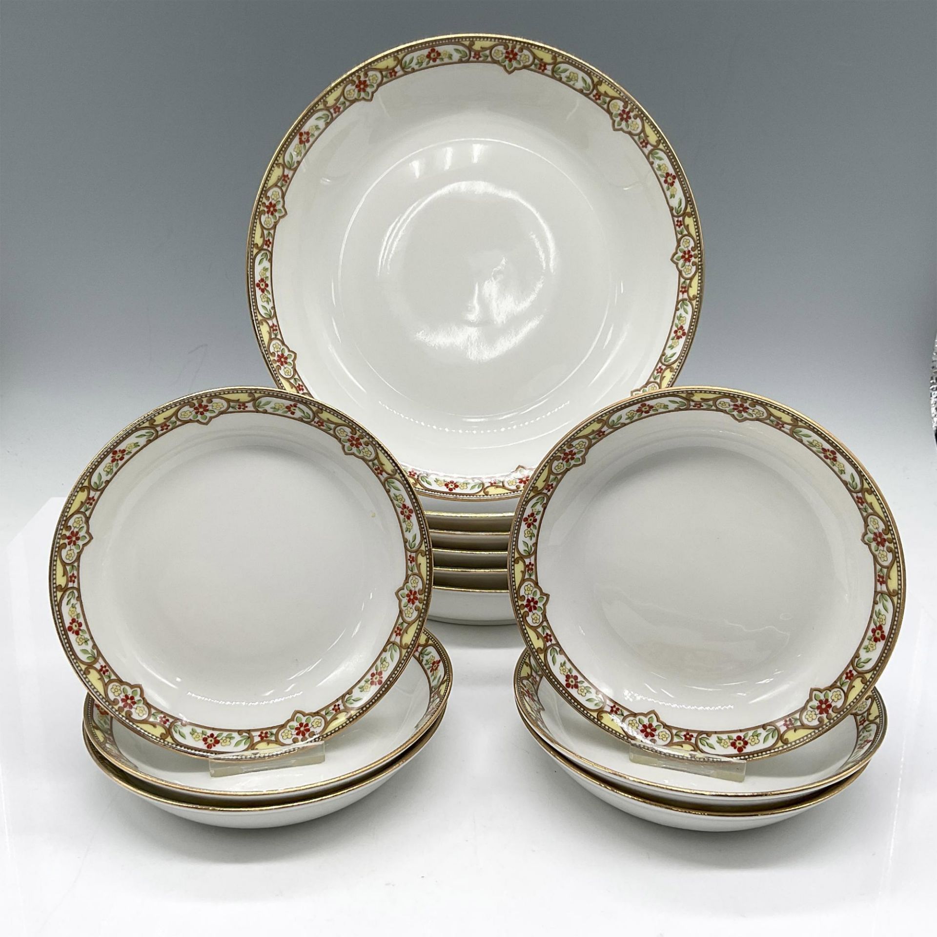 12pc Limoges Vignaud Porcelain Serveware, Bowls